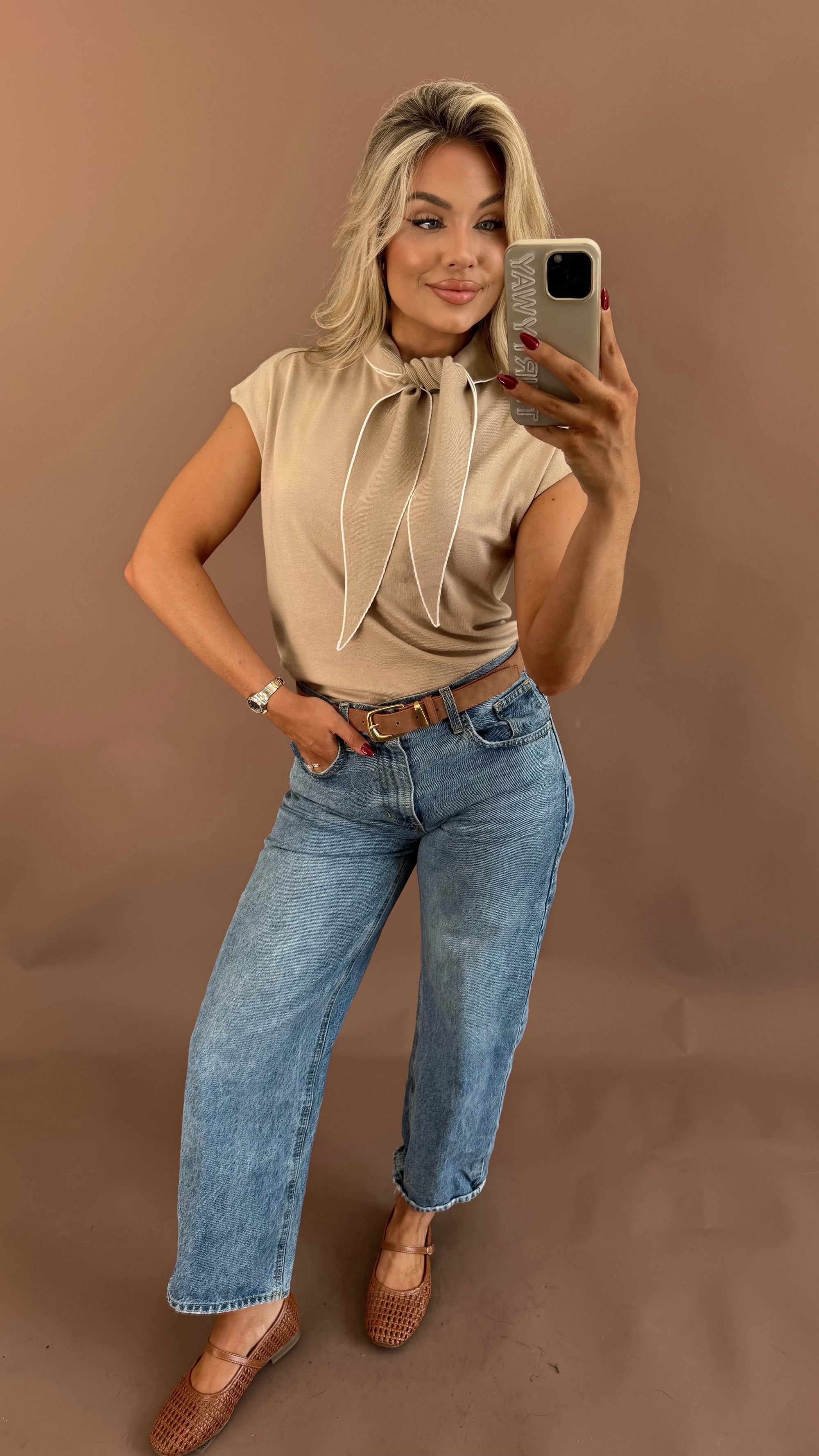 COLLINS NECK TIE TOP