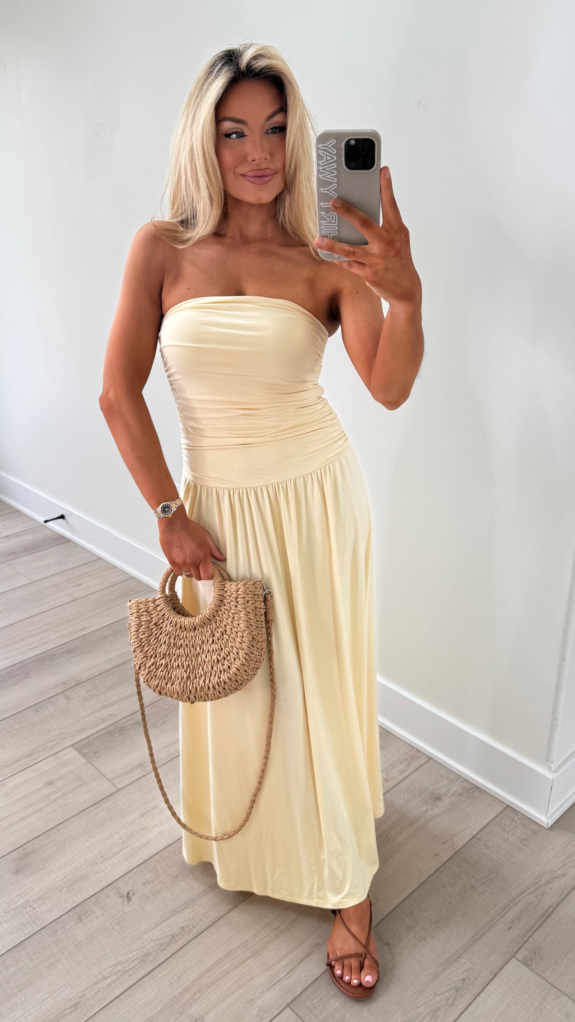 BUTTERCUP STRAPLESS MAXI DRESS