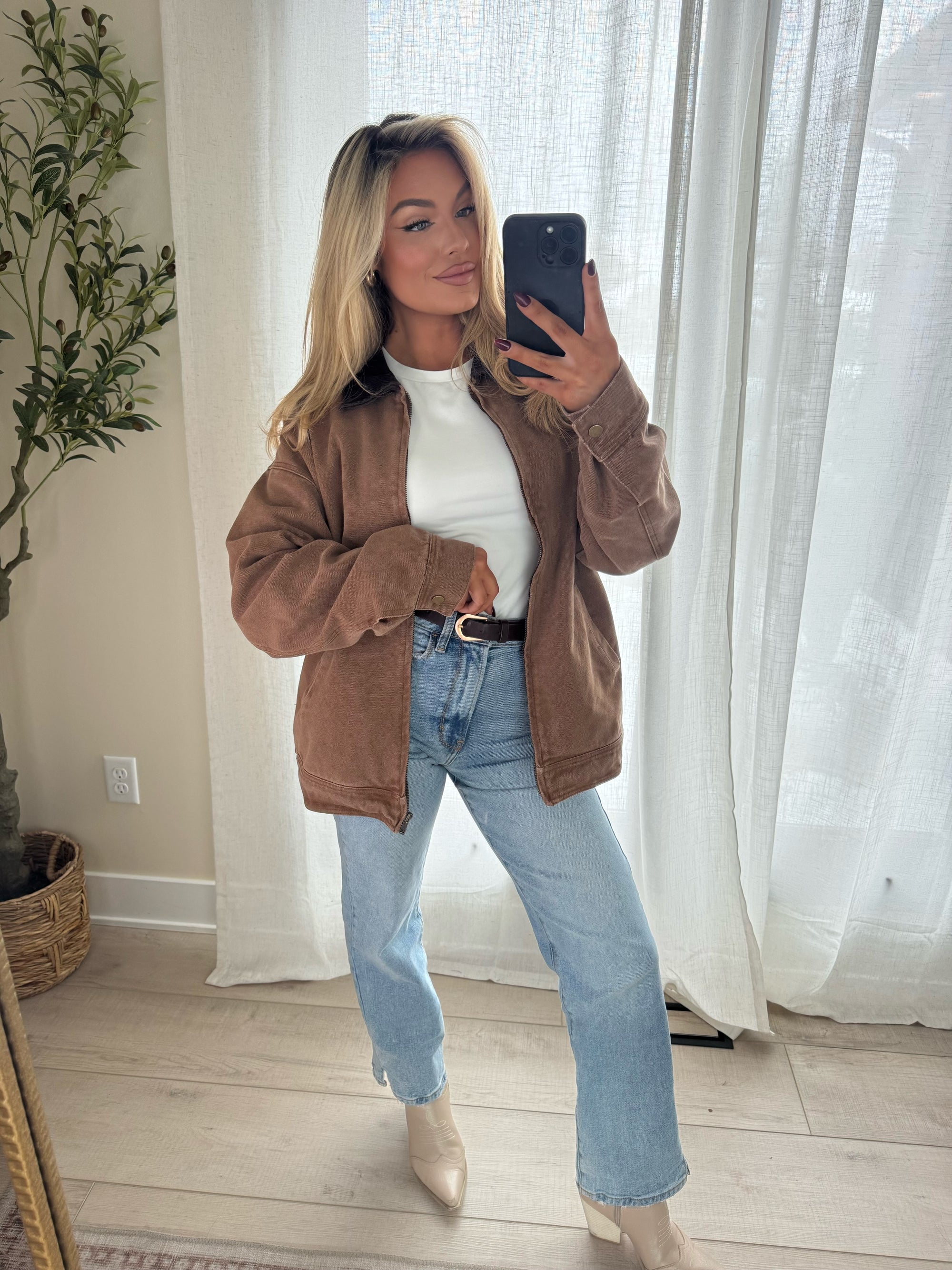 WRANGLER OVERSIZED BARN JACKET CAMEL