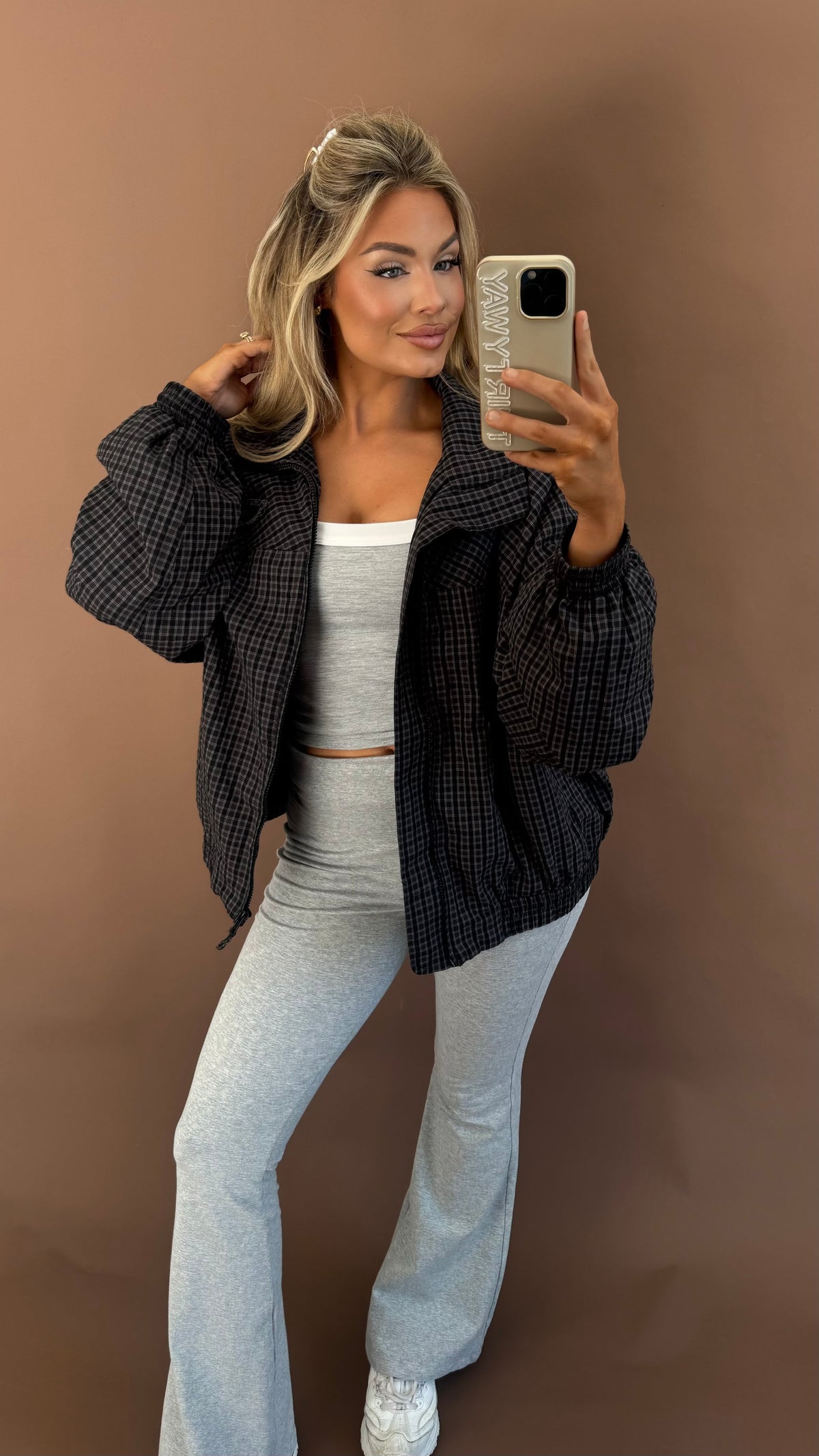 SPORTS CLUB PLAID WINDBREAKER