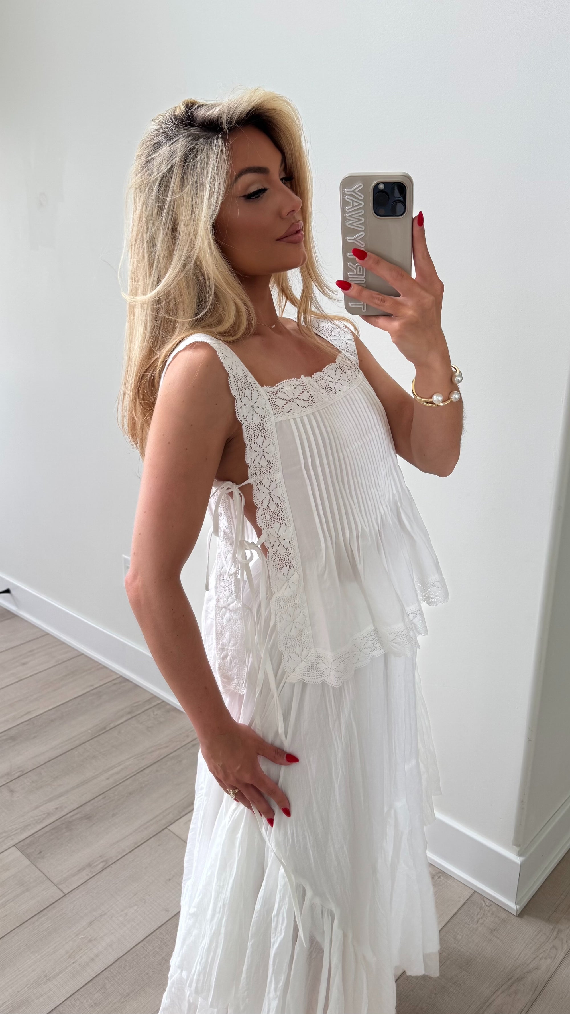 ASTORIA WHITE LACE TANK