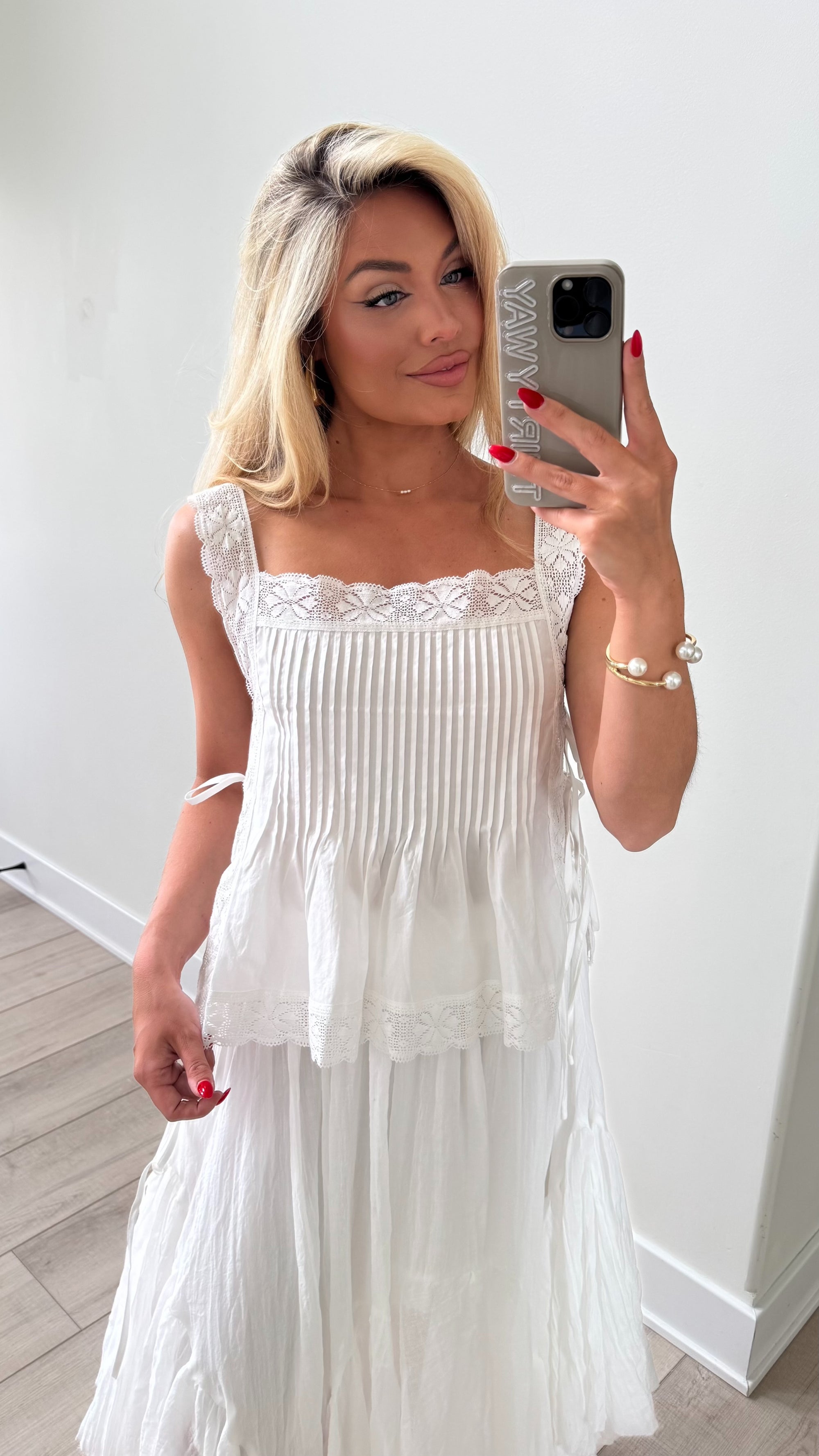 ASTORIA WHITE LACE TANK