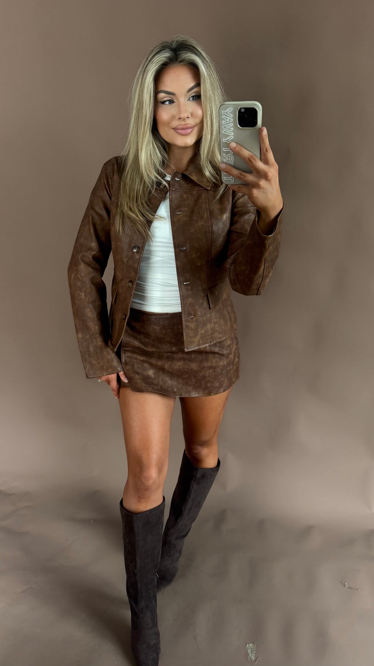 BIG SKY FAUX LEATHER JACKET