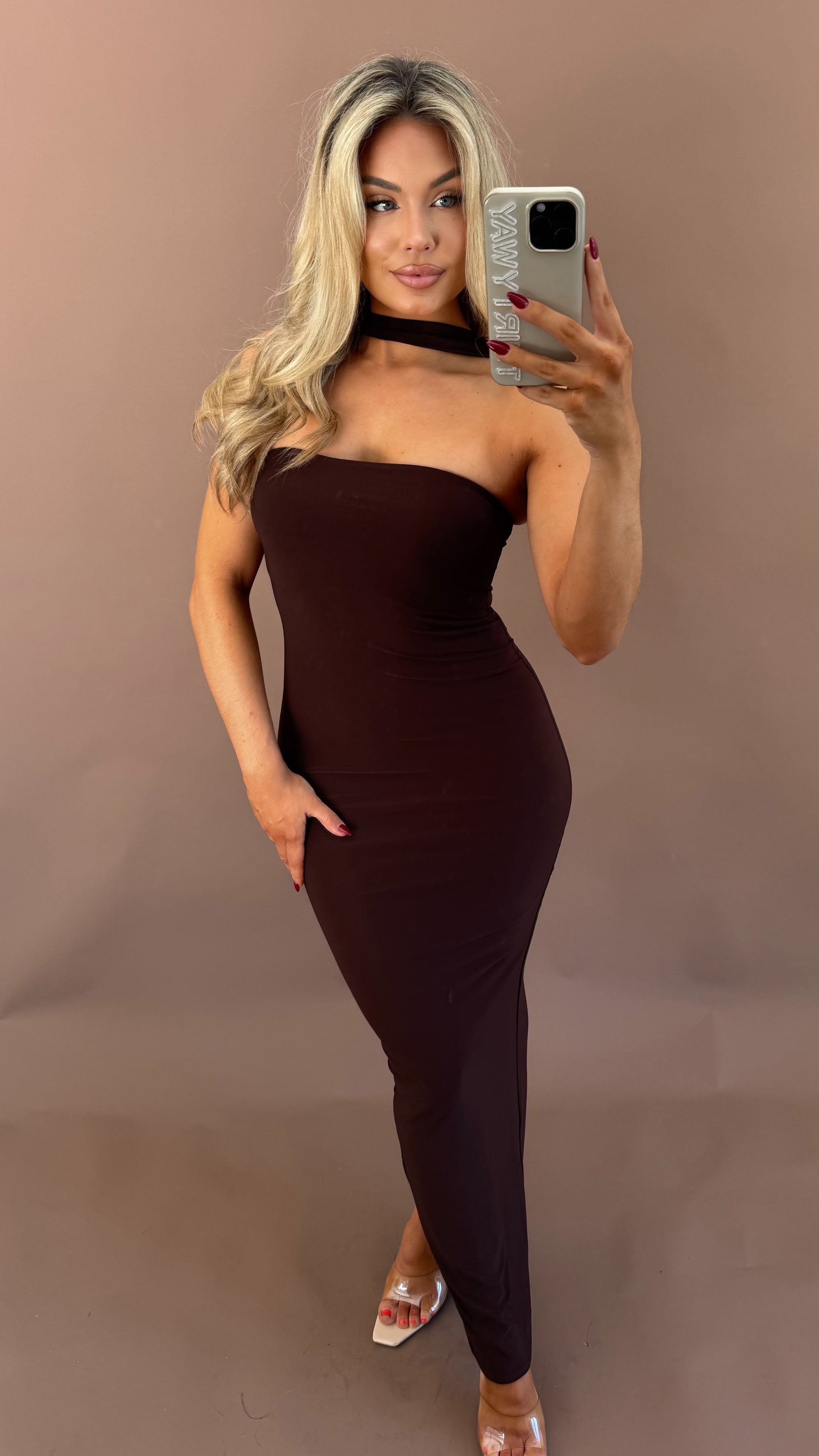SPICE MAXI DRESS BROWN