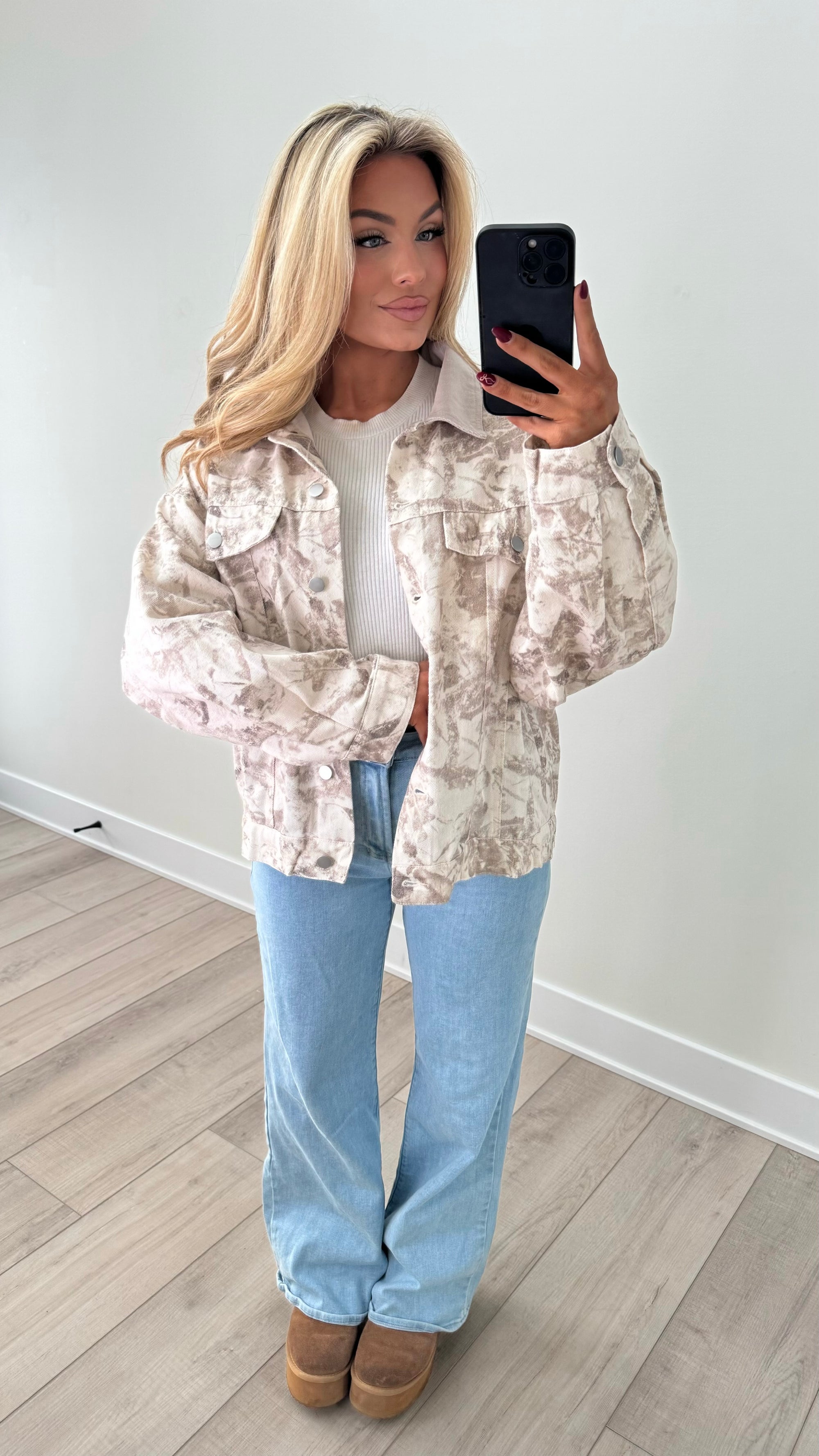GLACIER CAMO OVERSIZED DENIM JACKET