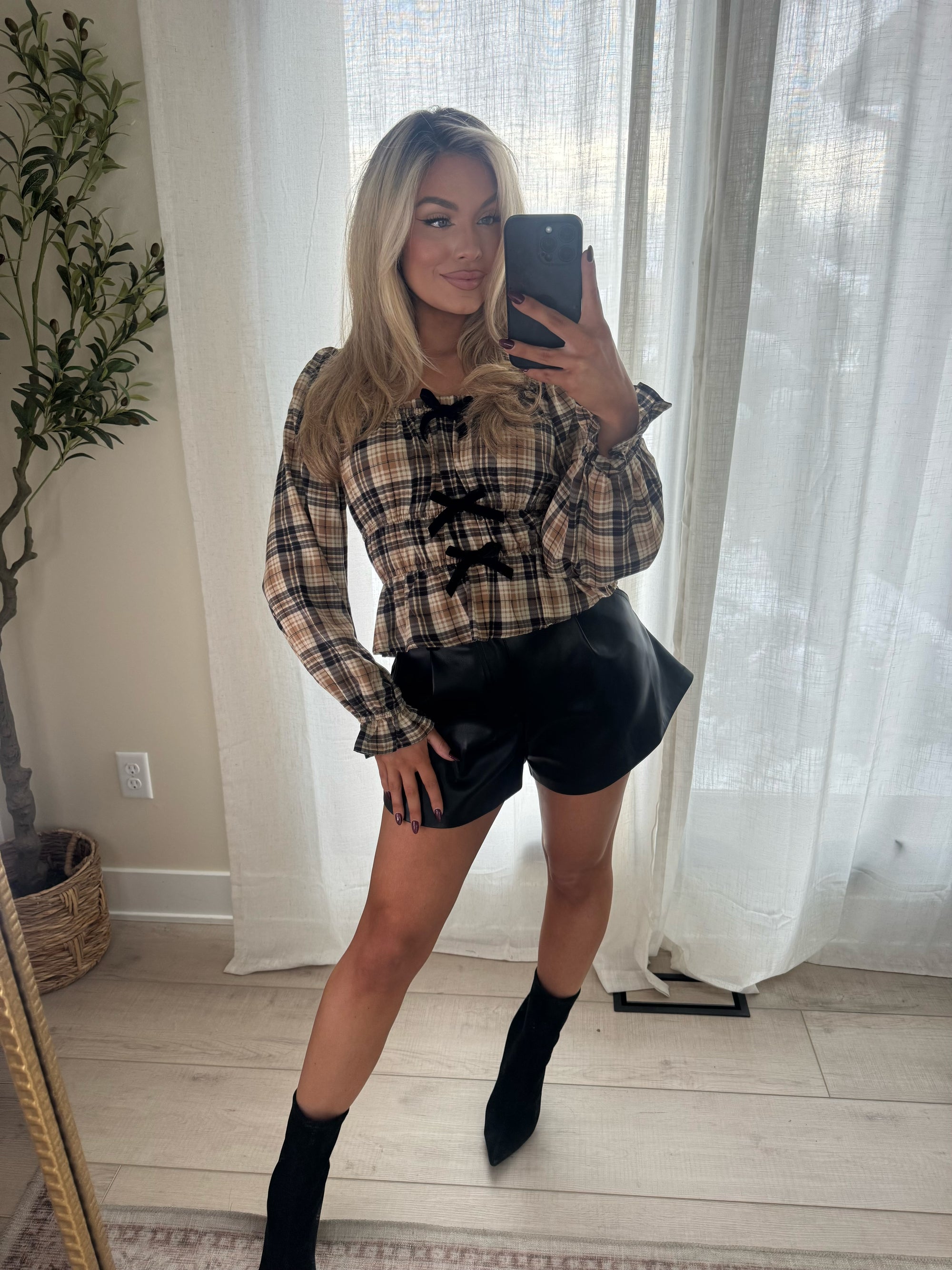 HARVEST HUES PLAID TOP