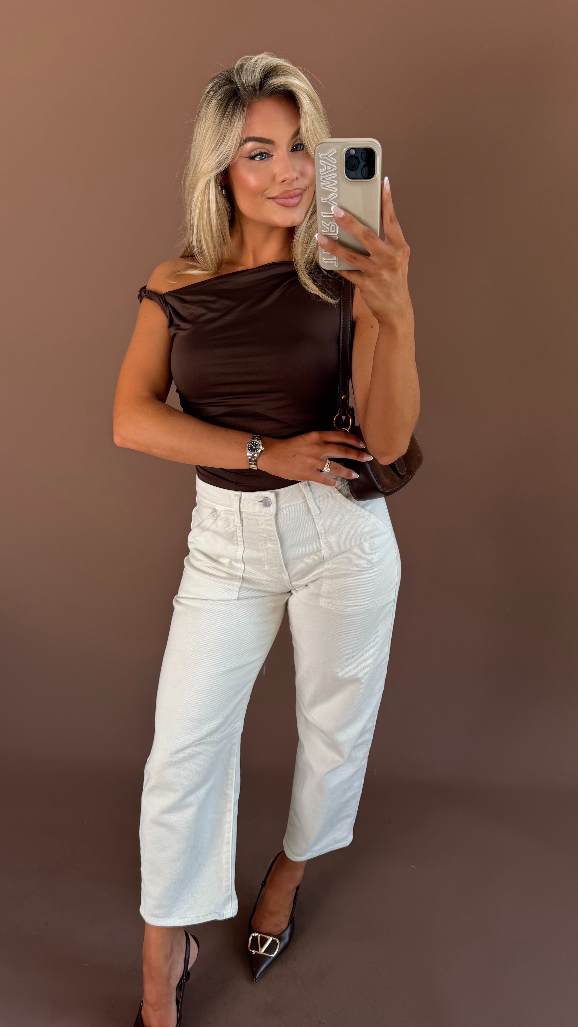 TRIBECA TWIST TOP BROWN