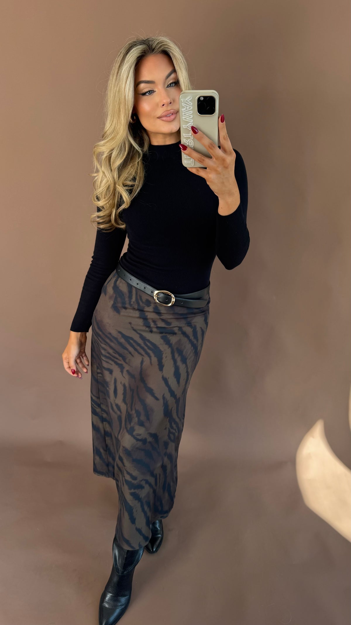 ZEBRA PRINT MAXI SKIRT