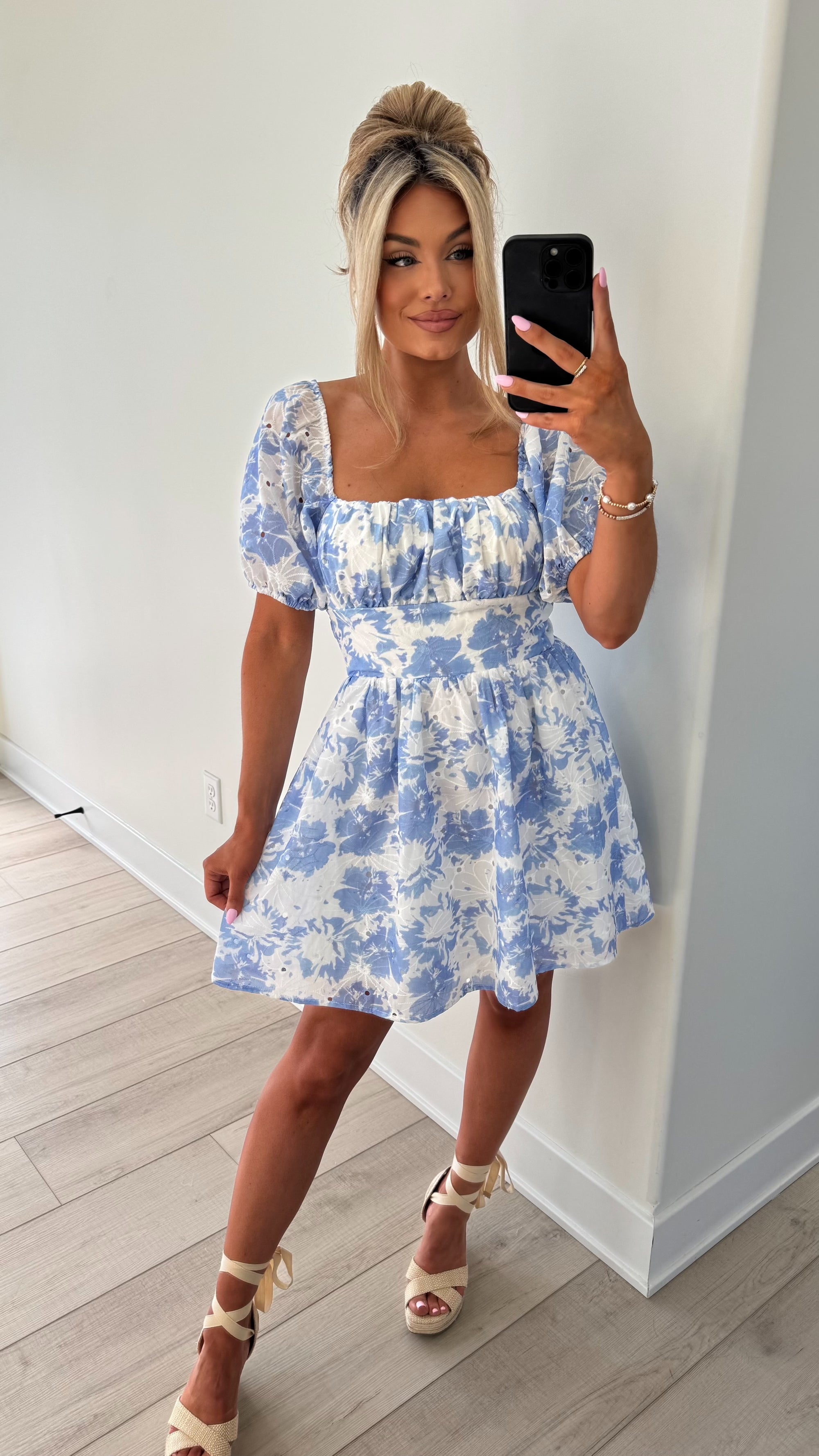 APRIL EYELET MINI DRESS