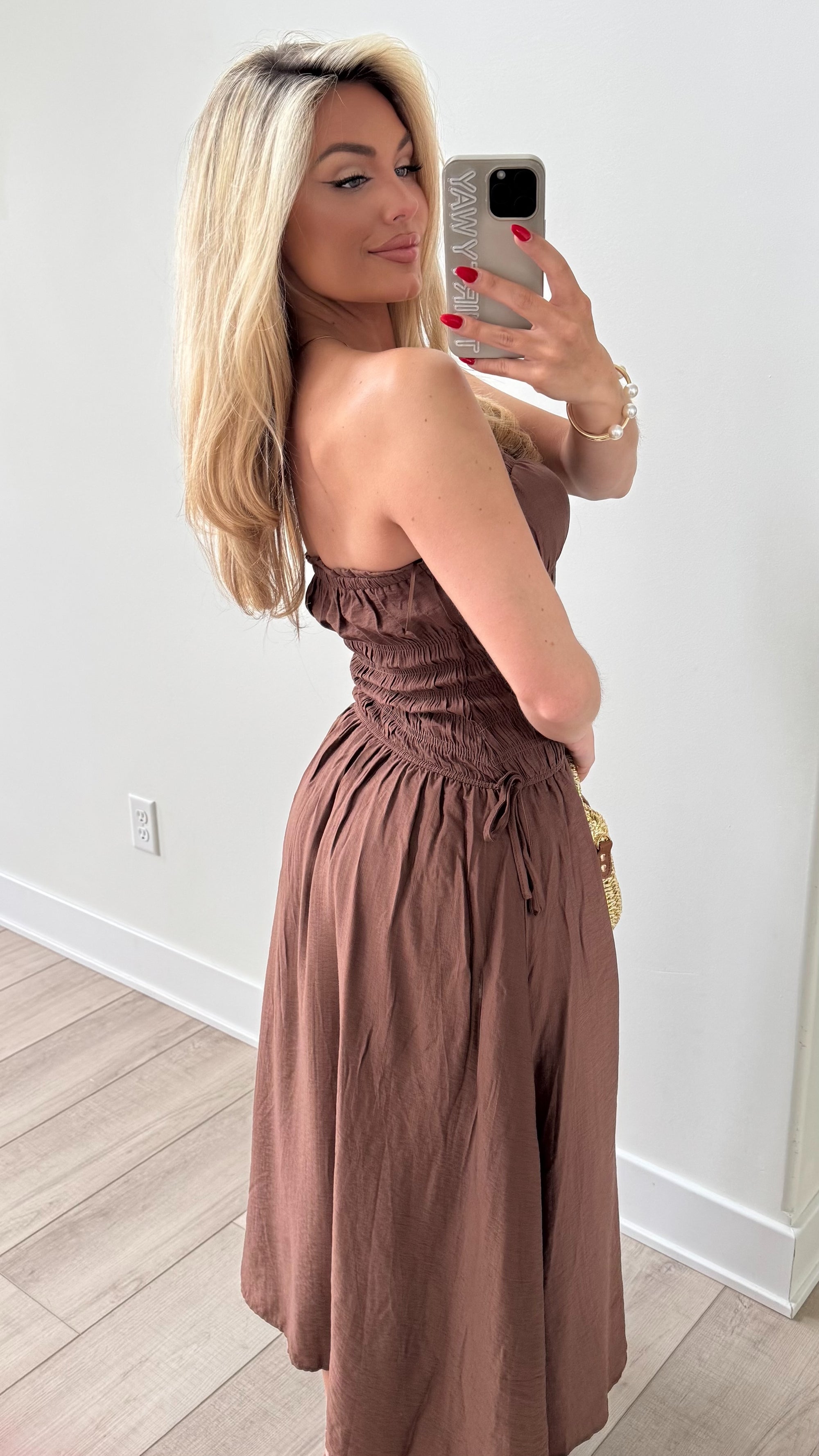 TAWNY STRAPLESS MAXI DRESS