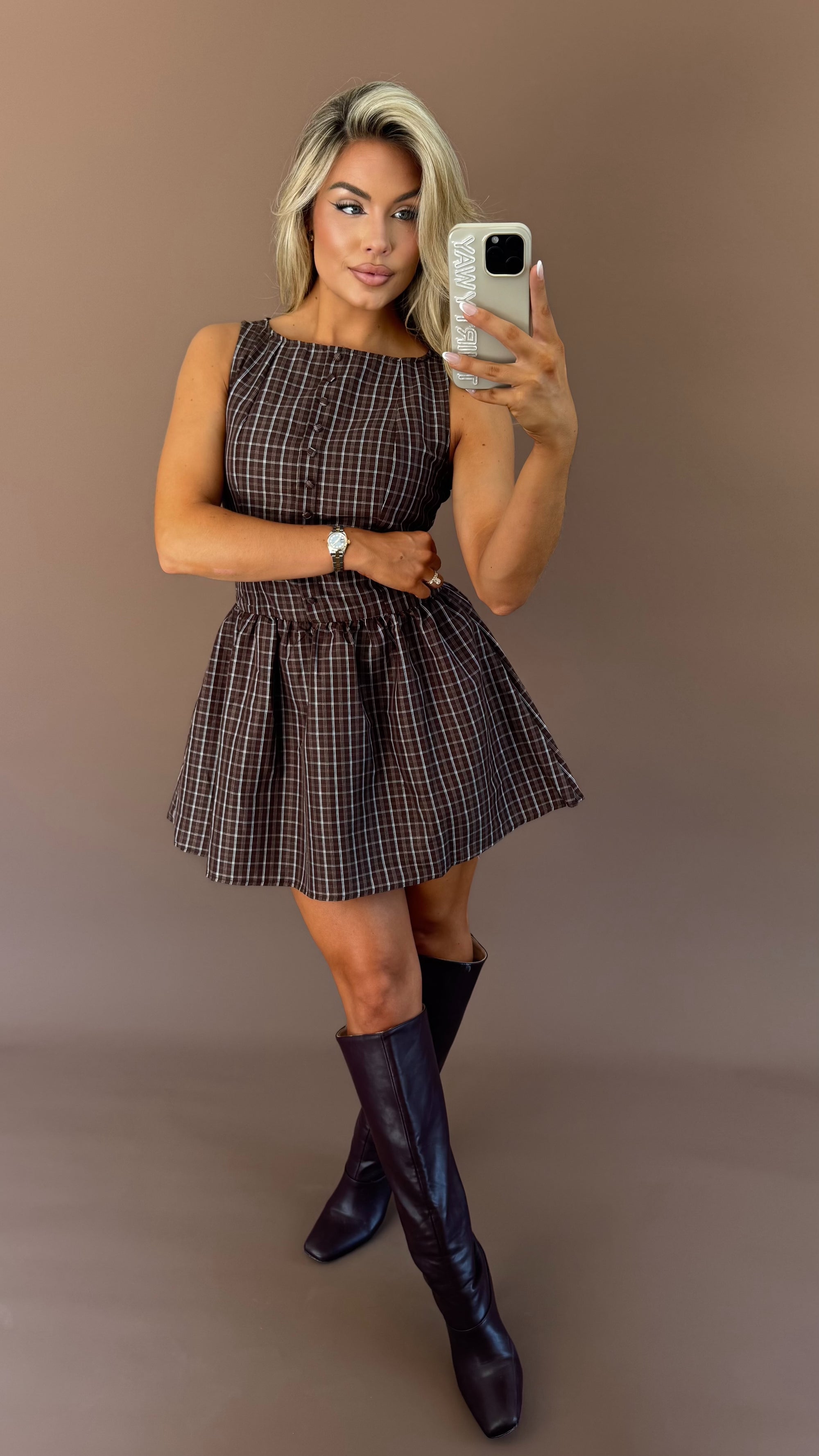 LEXINGTON PLAID MINI DRESS