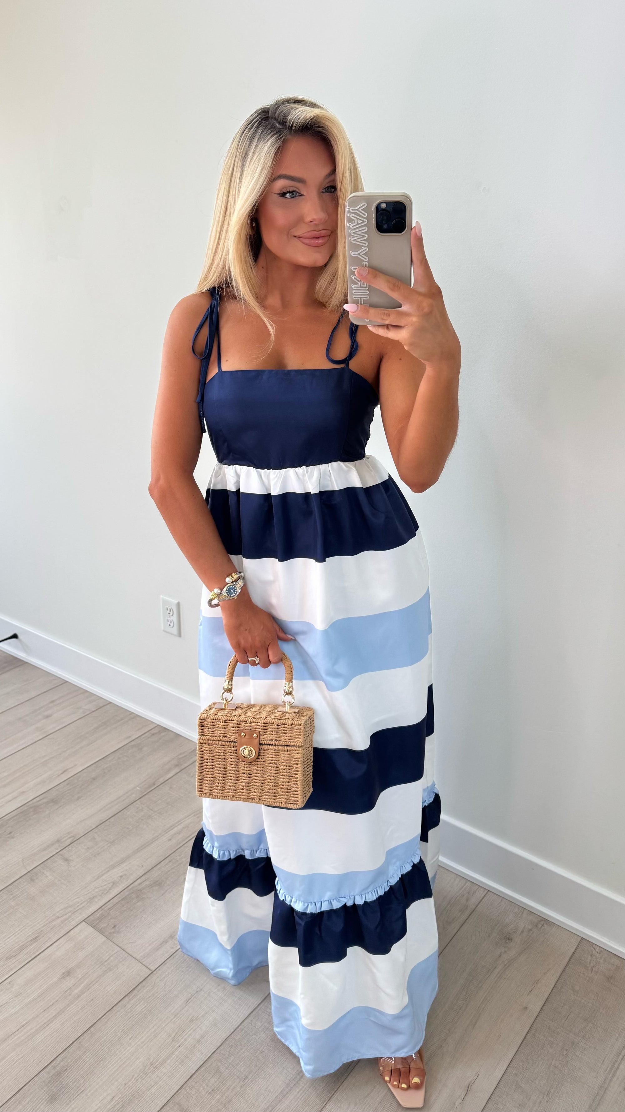 SEAPORT STRIPED MAXI DRESS