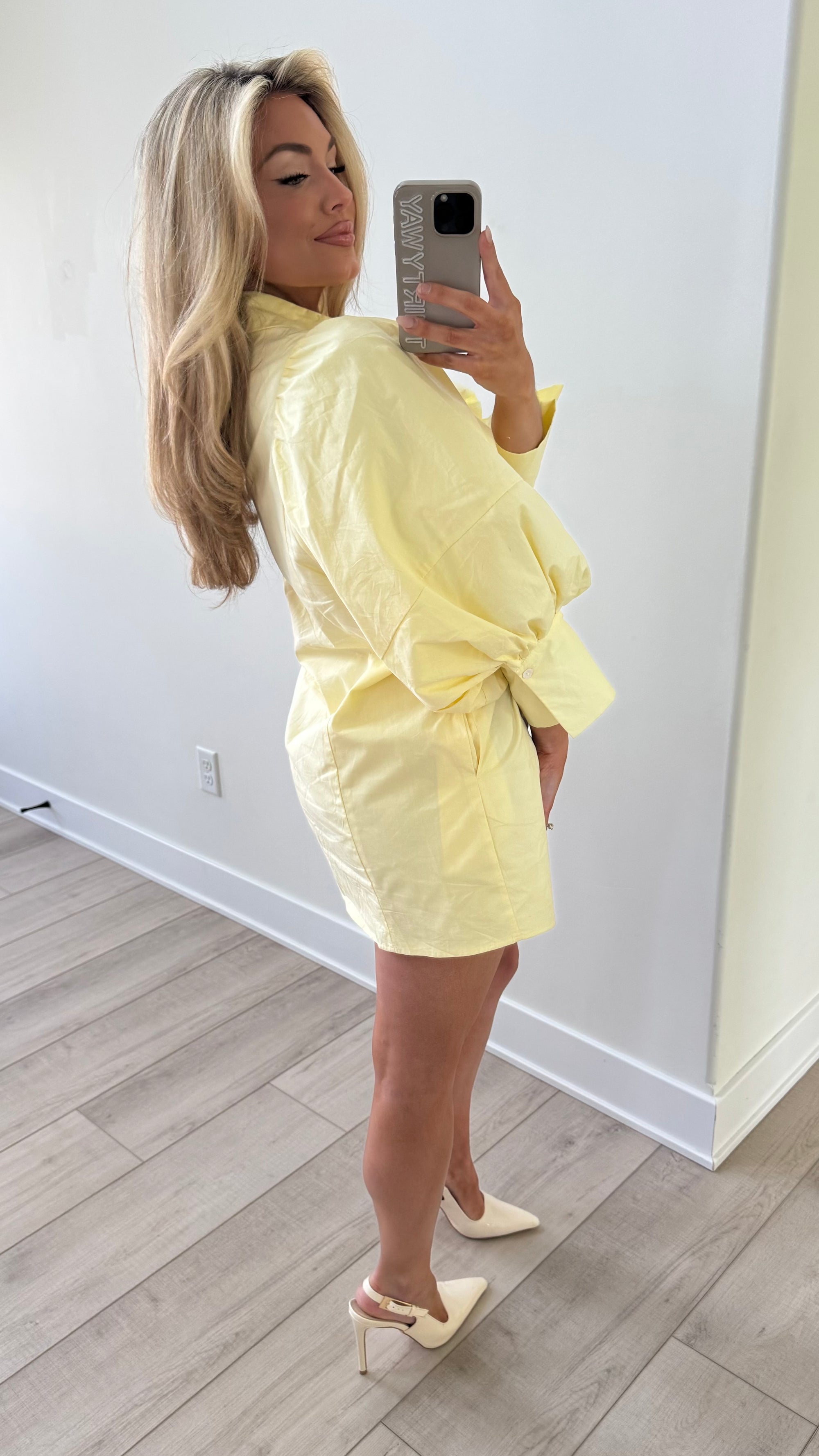 ROSEMARY PUFF SLEEVE DRESS LEMON
