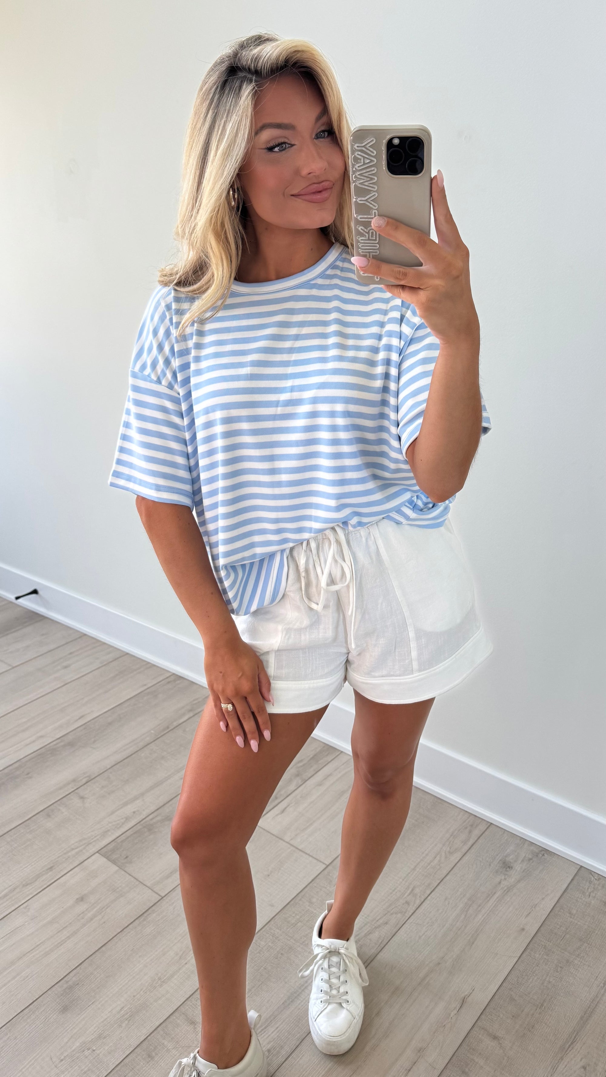 BLUEWATER STRIPED OVERSIZED TEE