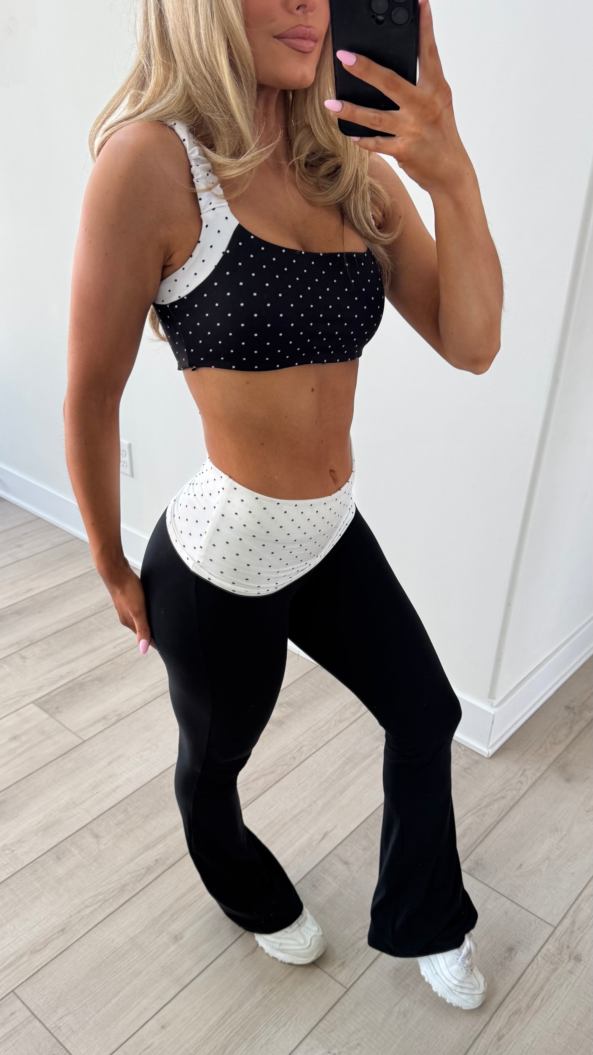 CLASSIC POLKA DOT FOLDOVER FLARE PANTS