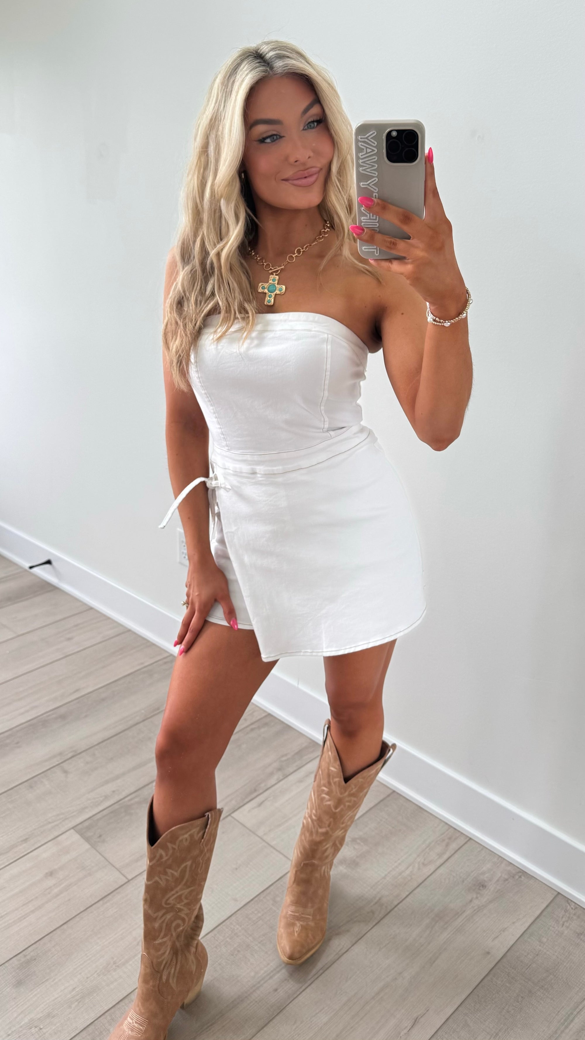 JAGGER WHITE DENIM ROMPER