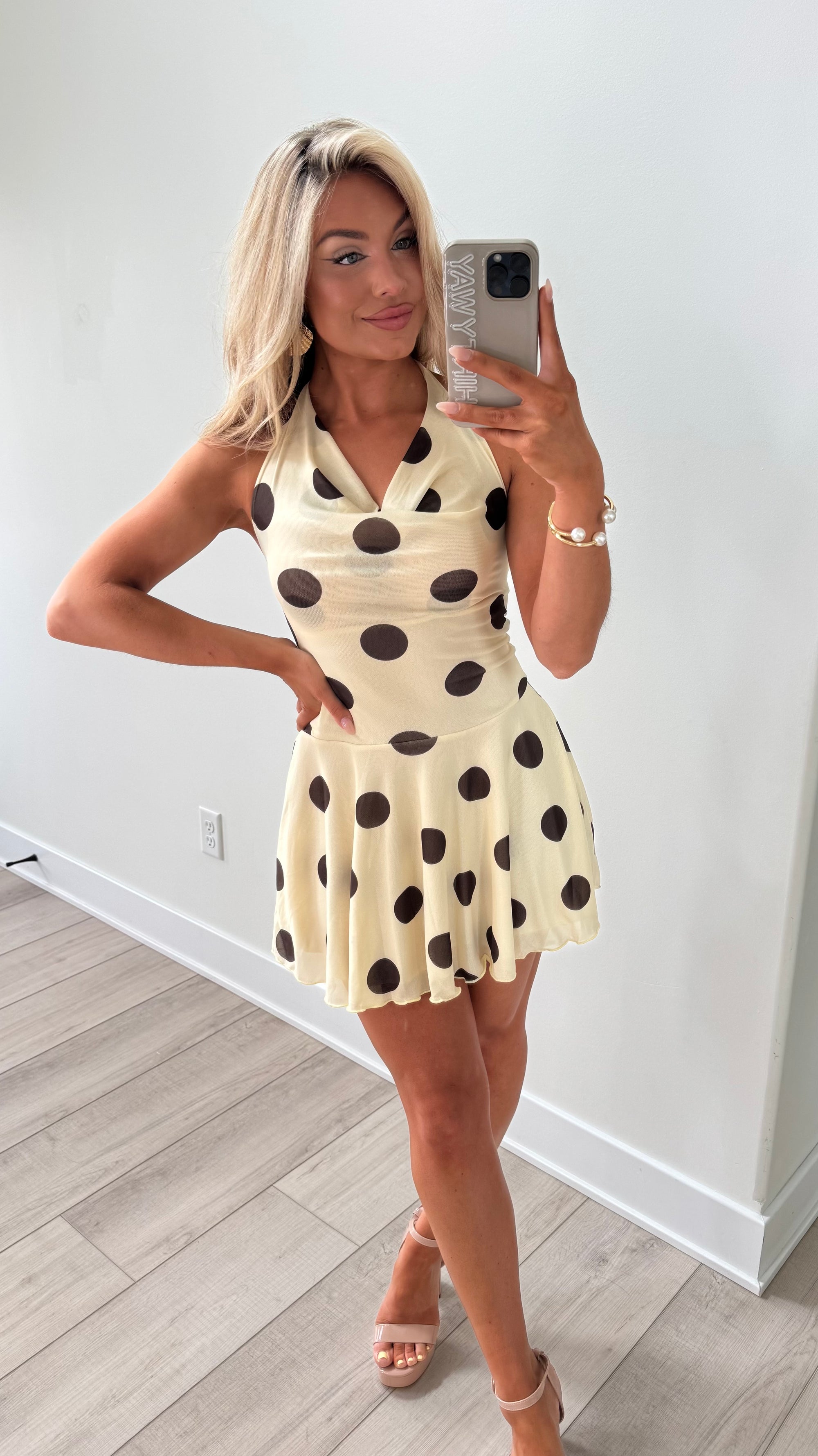 ISLAND HONEY POLKA DOT MINI DRESS