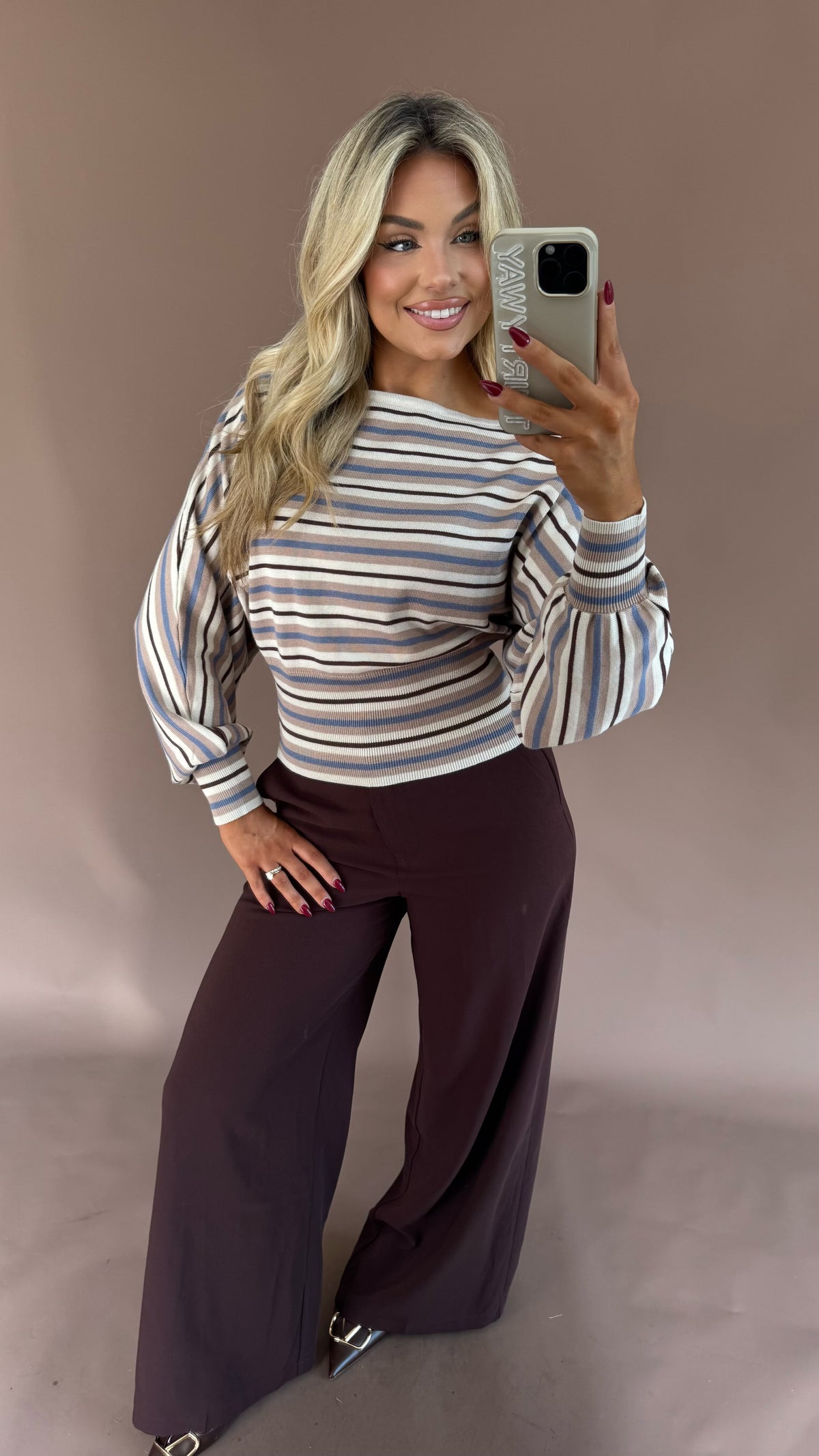 FALL HUES DOLMAN SWEATER BROWN