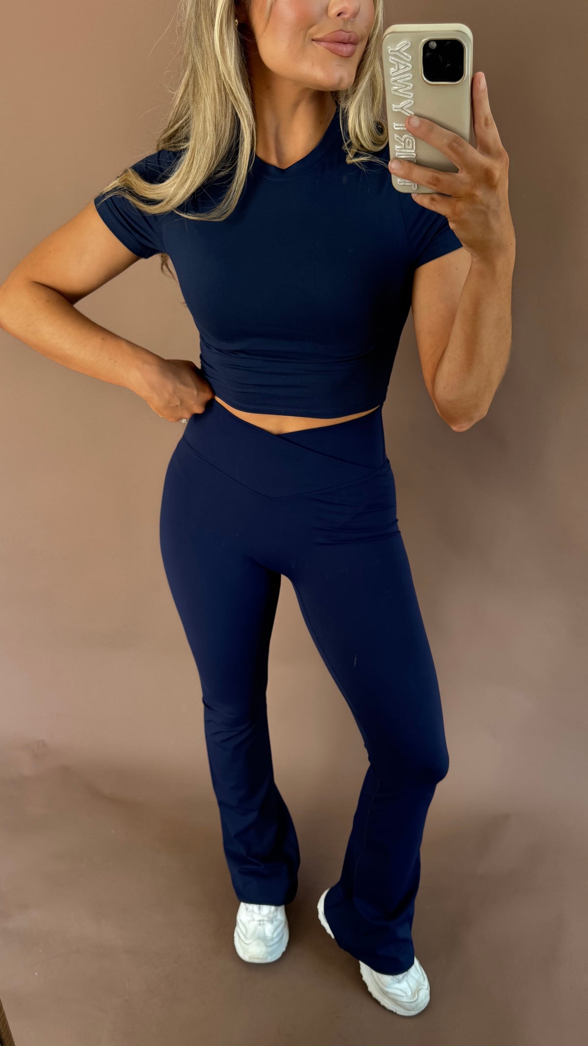 CROSSOVER FLARE PANTS NAVY