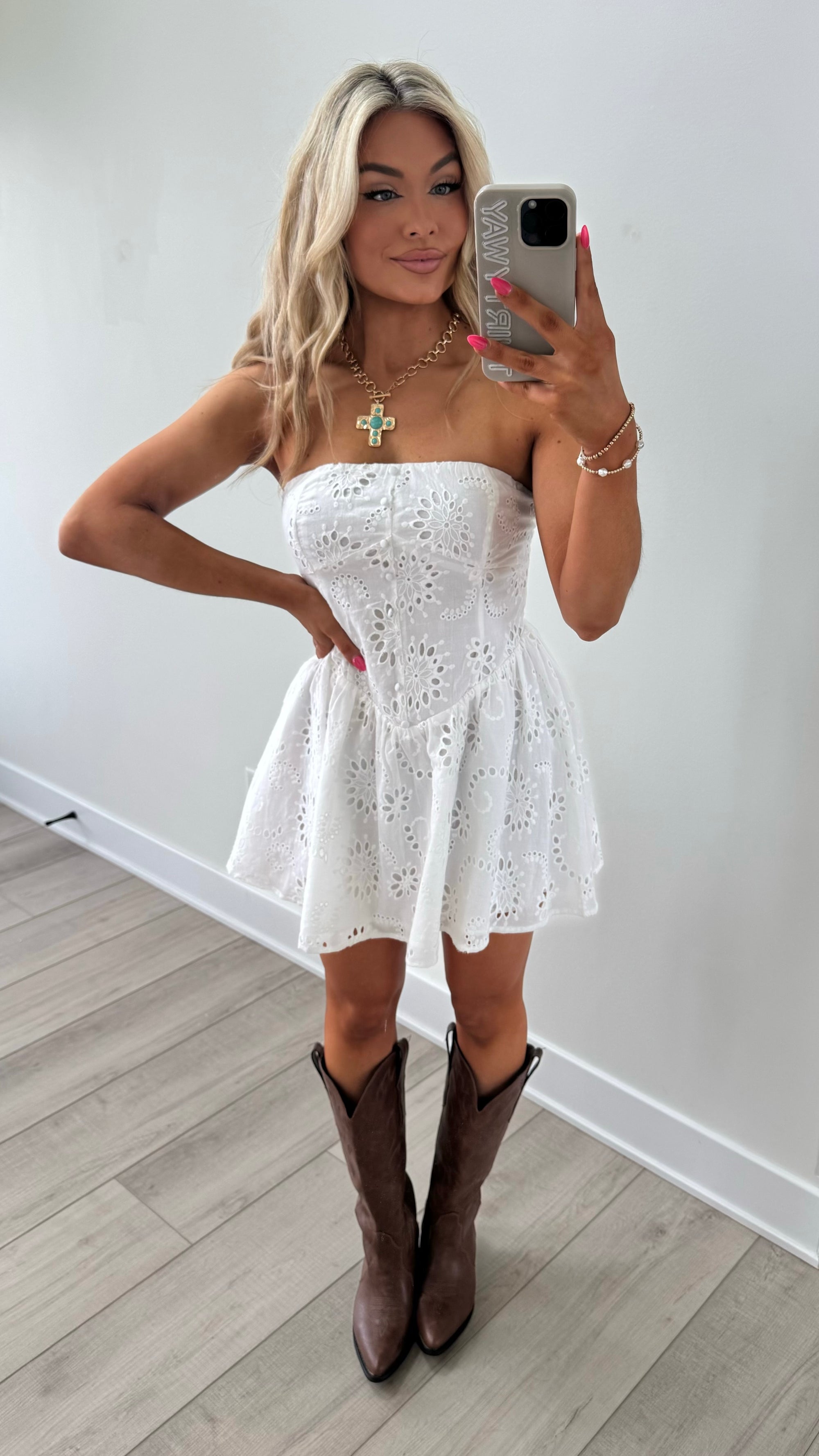 DAKOTA EYELET MINI DRESS