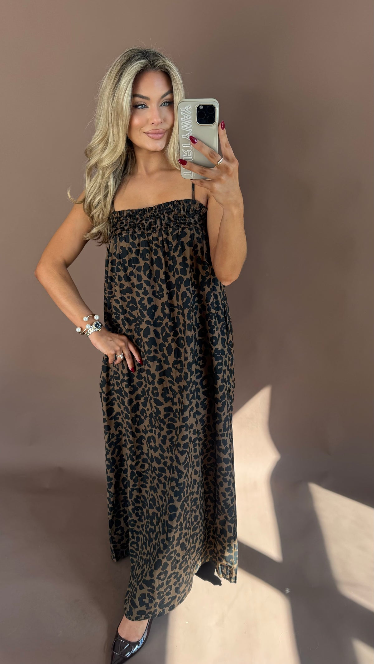 LEOPARD SHIFT MAXI DRESS