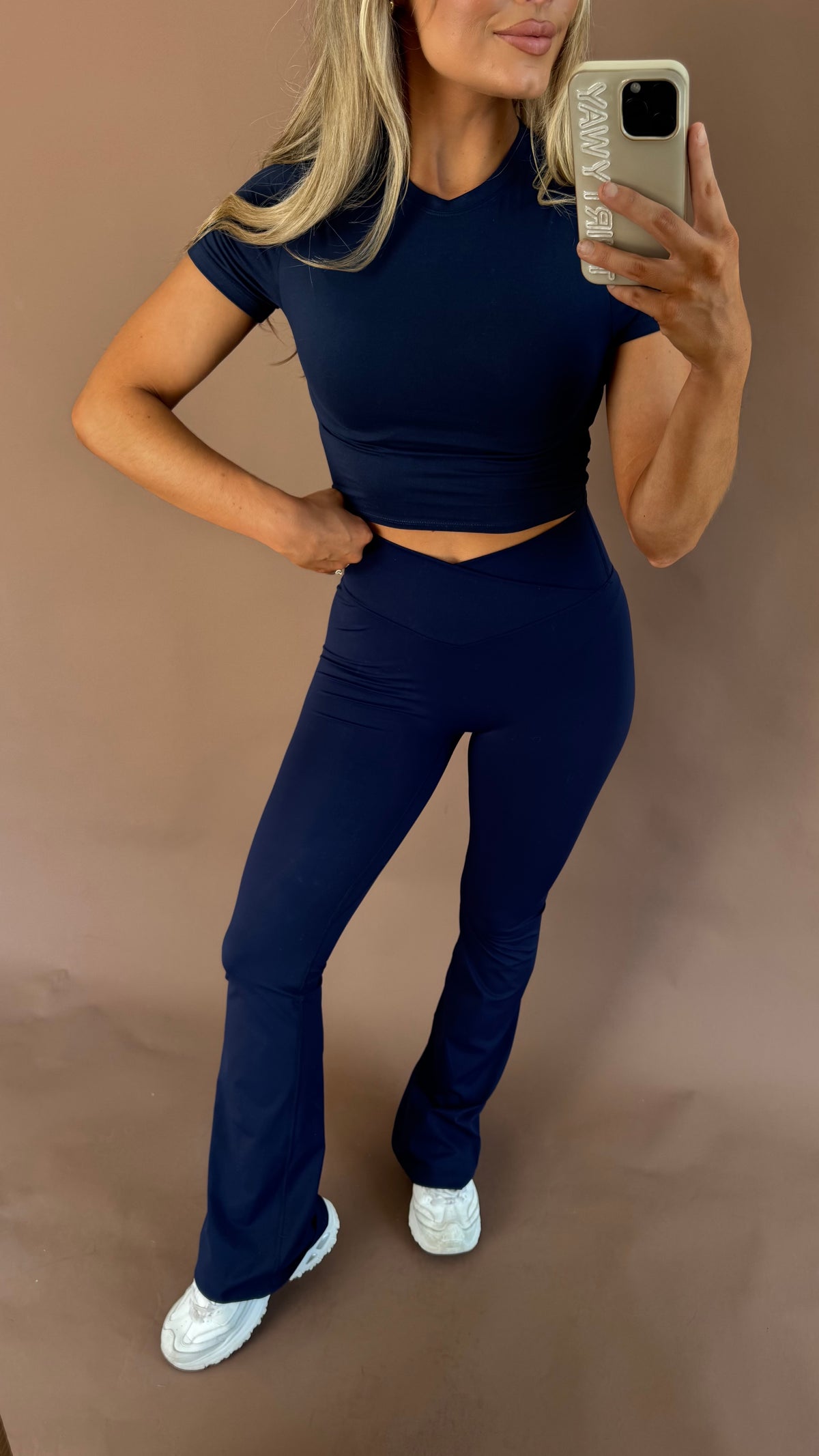 CROSSOVER FLARE PANTS NAVY