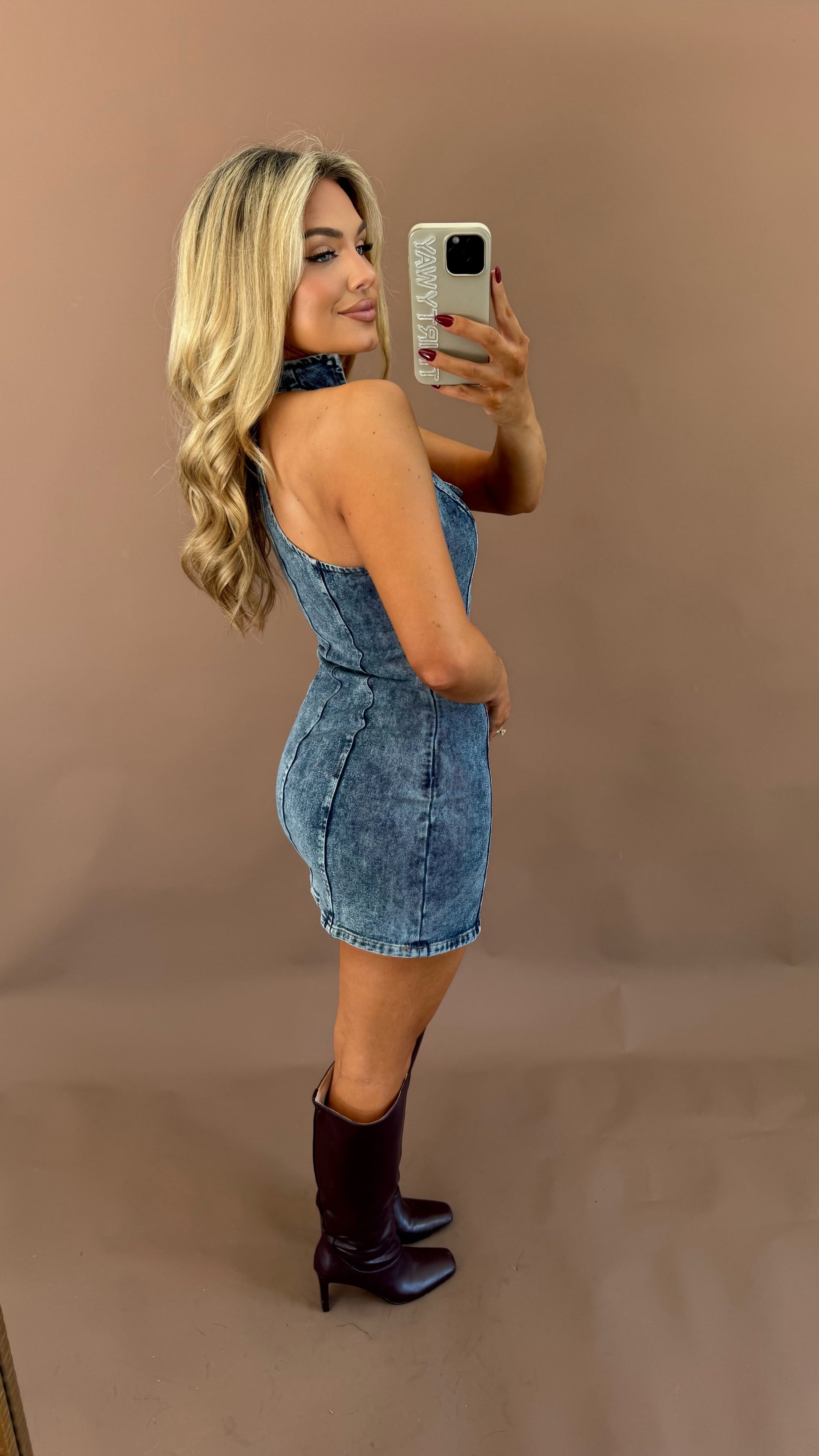ROWAN DENIM MINI DRESS