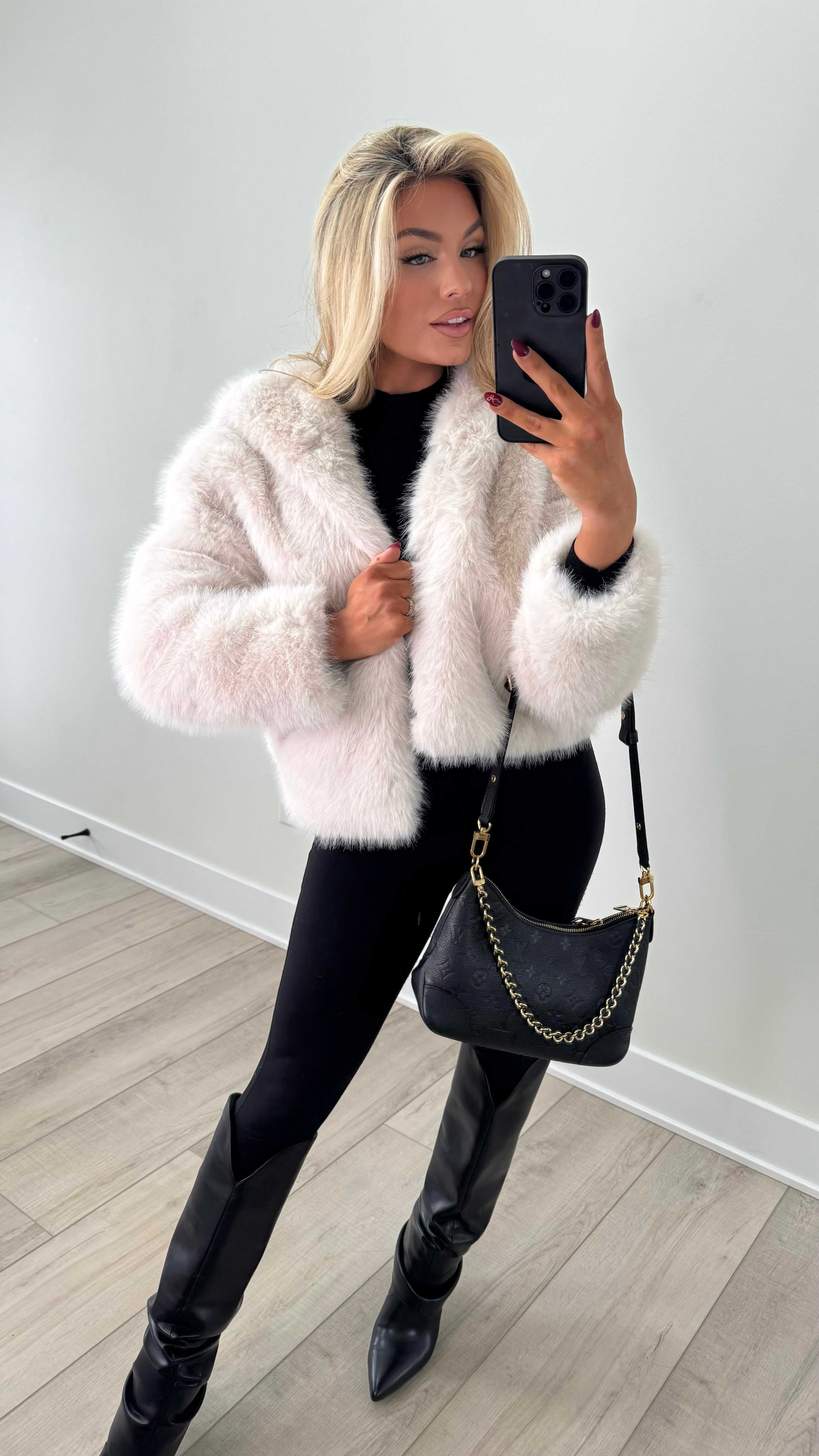 ST. MORTIZ FAUX FUR COAT IVORY – THIRTYWAY