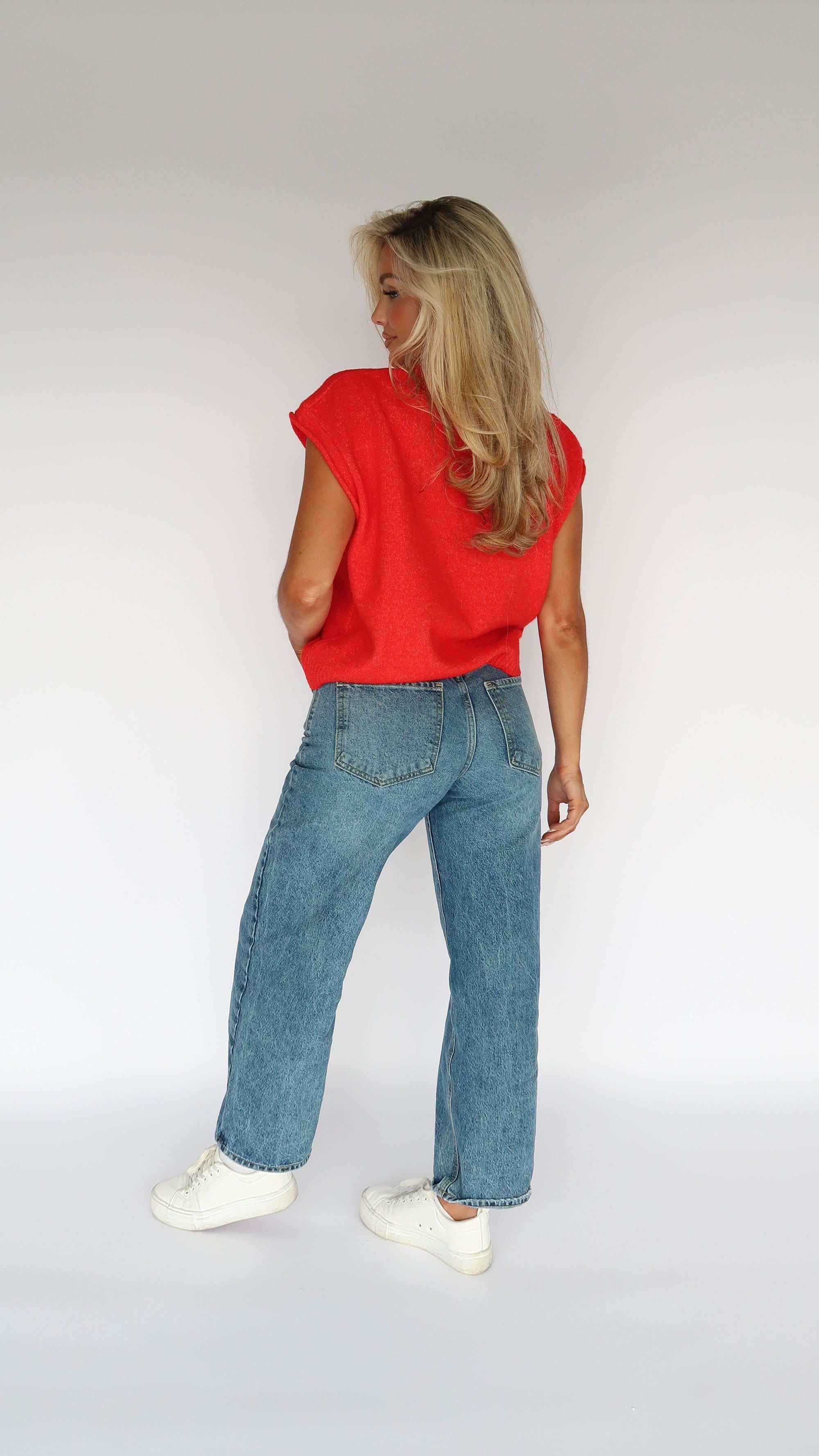 EAST COAST CAP SLEEVE CARDIGAN RED