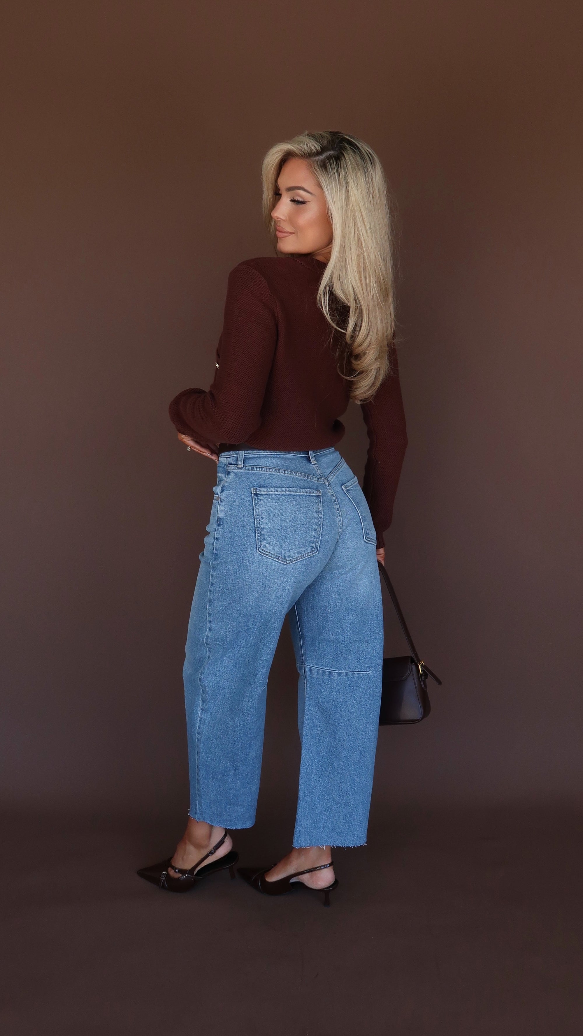 OAKLYN KNIT CARDIGAN BROWN