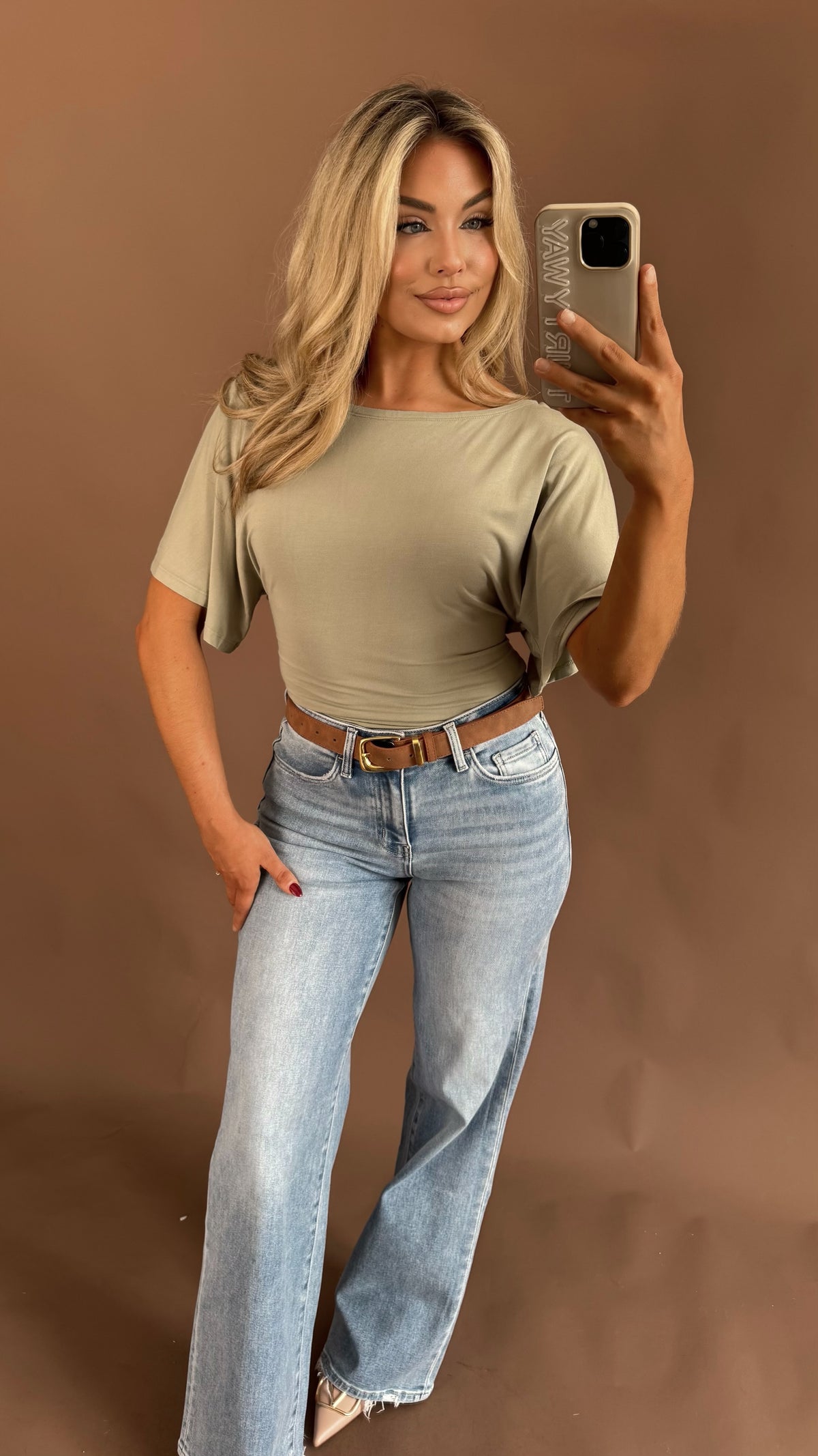LANA SAGE GREEN TIE BACK TOP