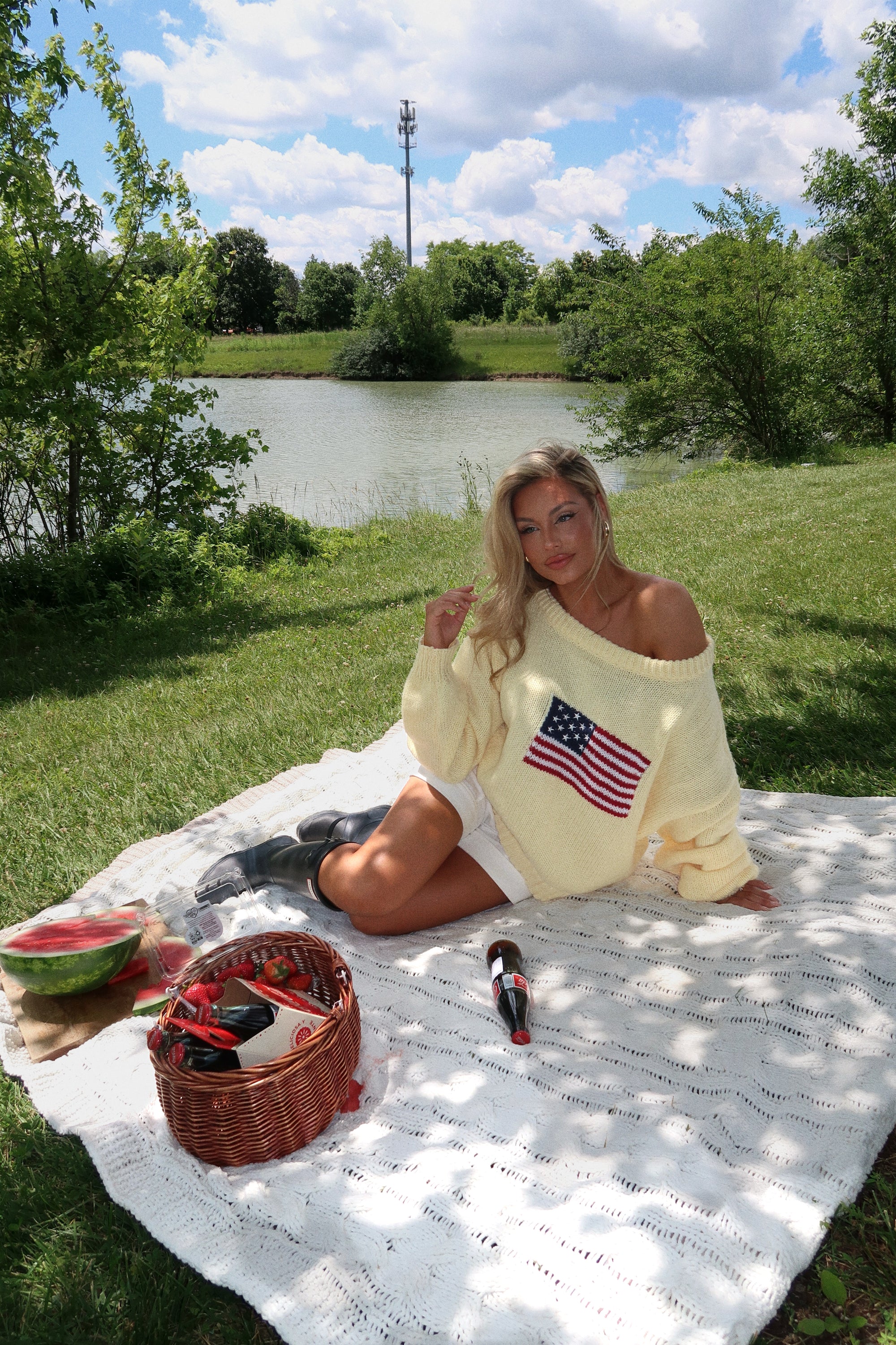 KIRK OFF THE SHOULDER KNIT SWEATER BUTTER