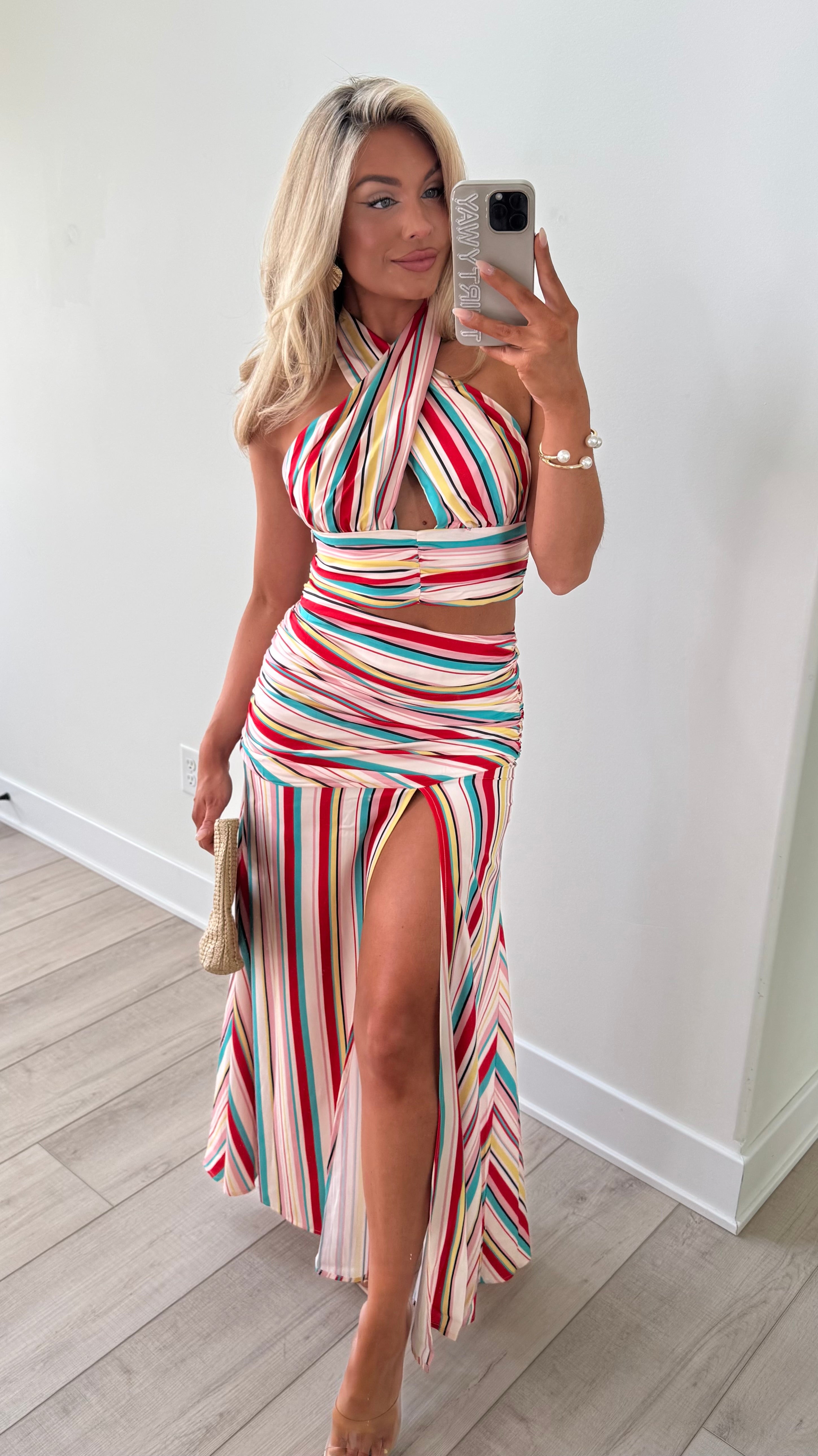 JAMAICA STRIPED MAXI SKIRT – THIRTYWAY