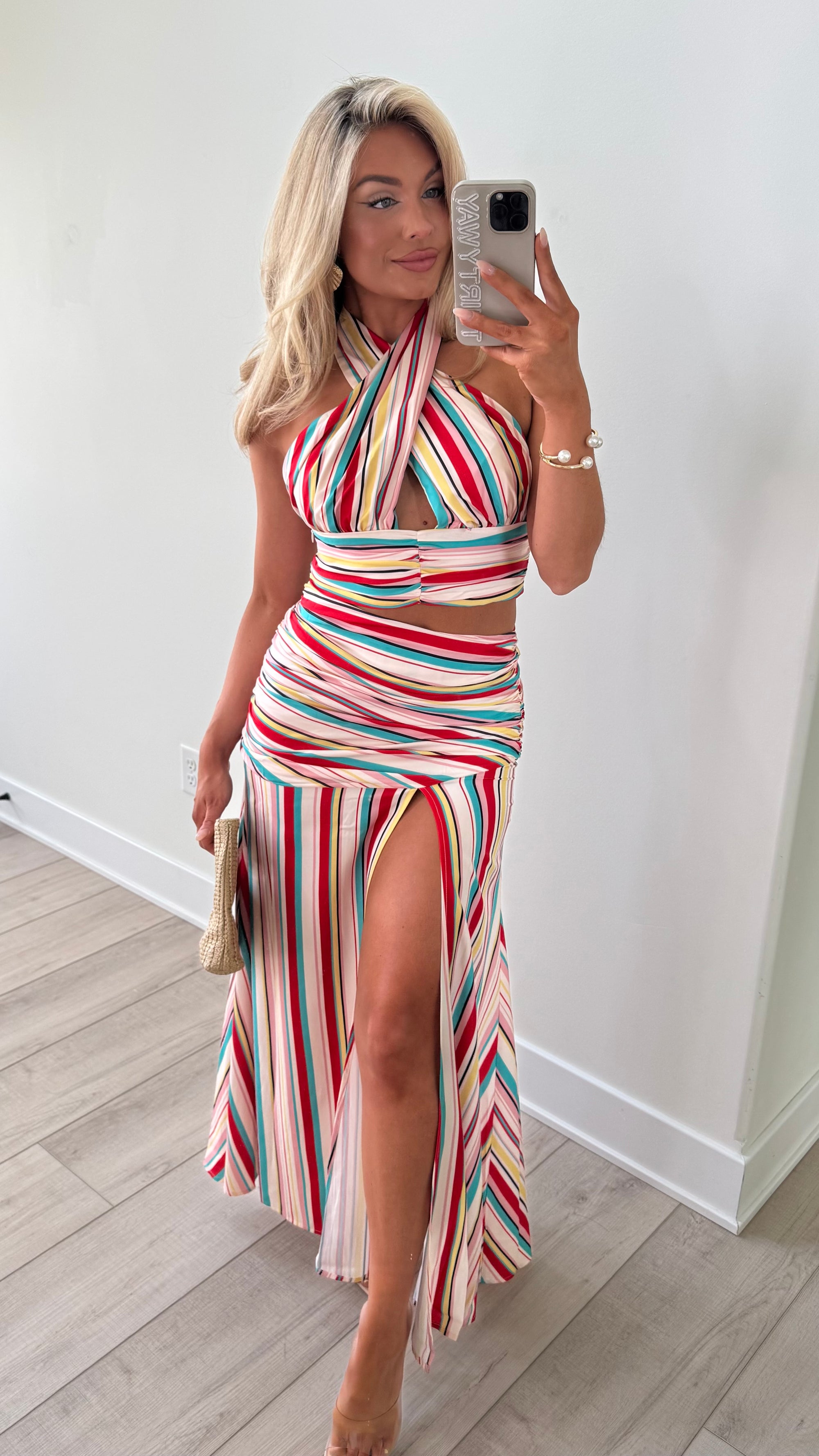 JAMAICA STRIPED MAXI SKIRT