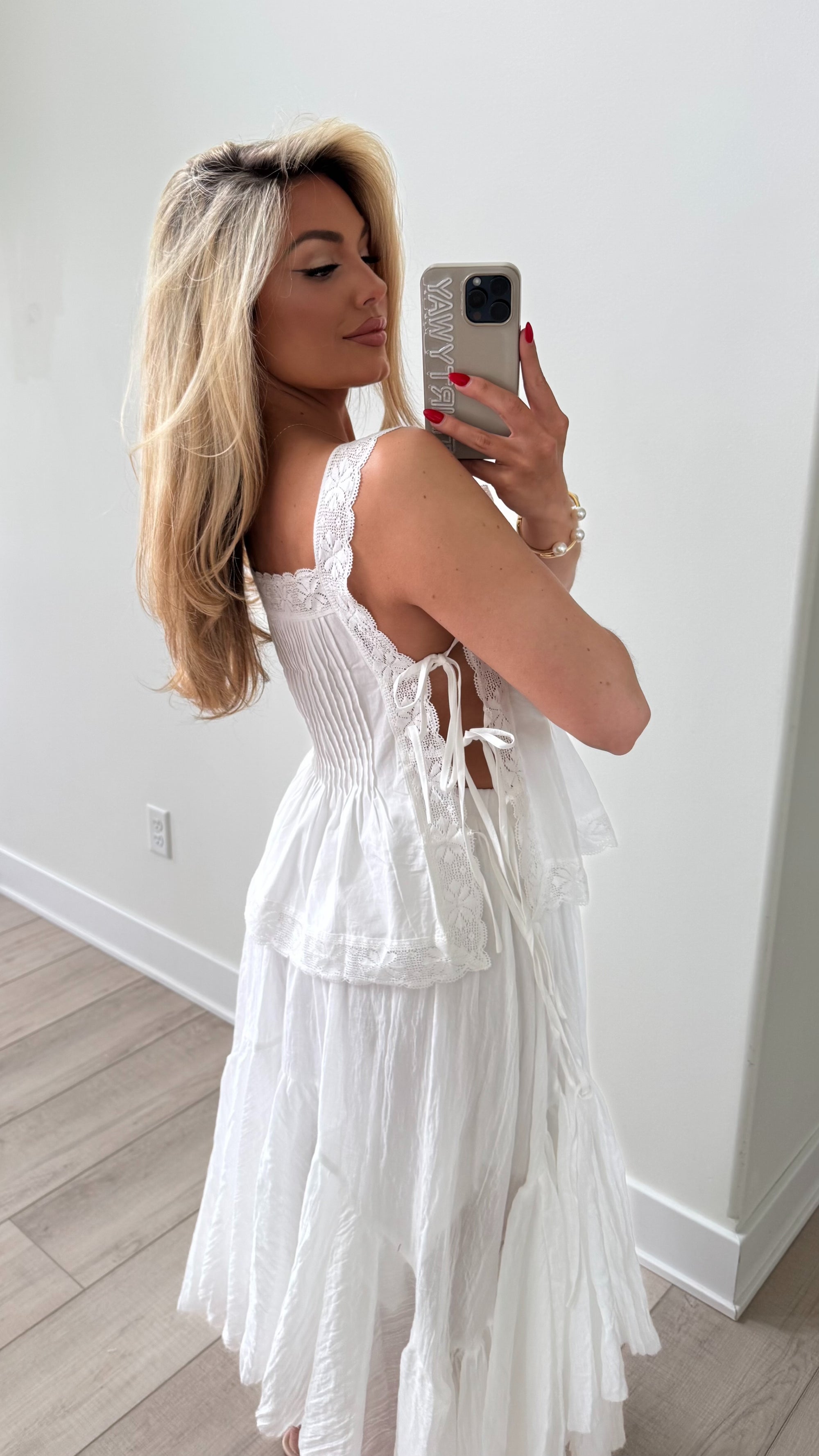 ASTORIA WHITE LACE TANK