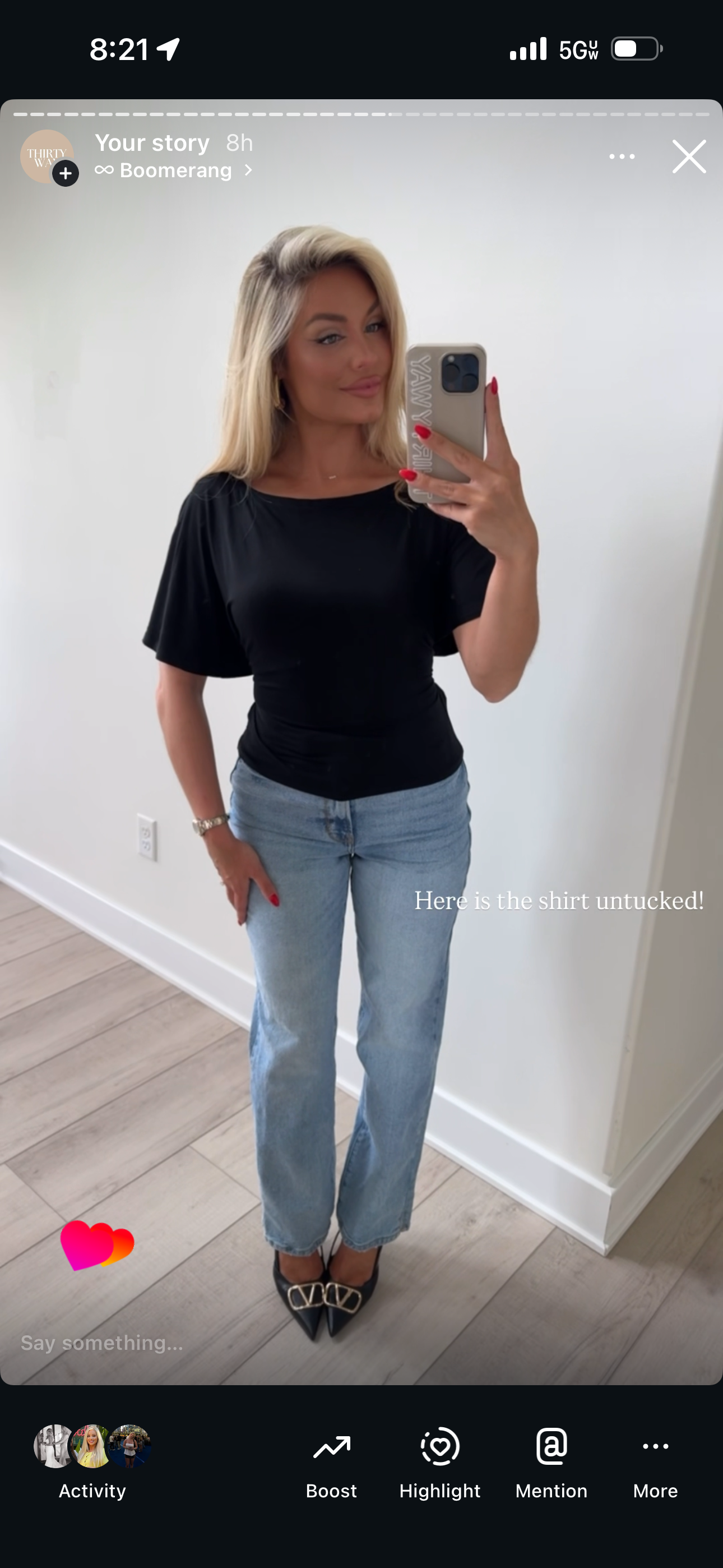 SNATCH WAIST TOP BLACK