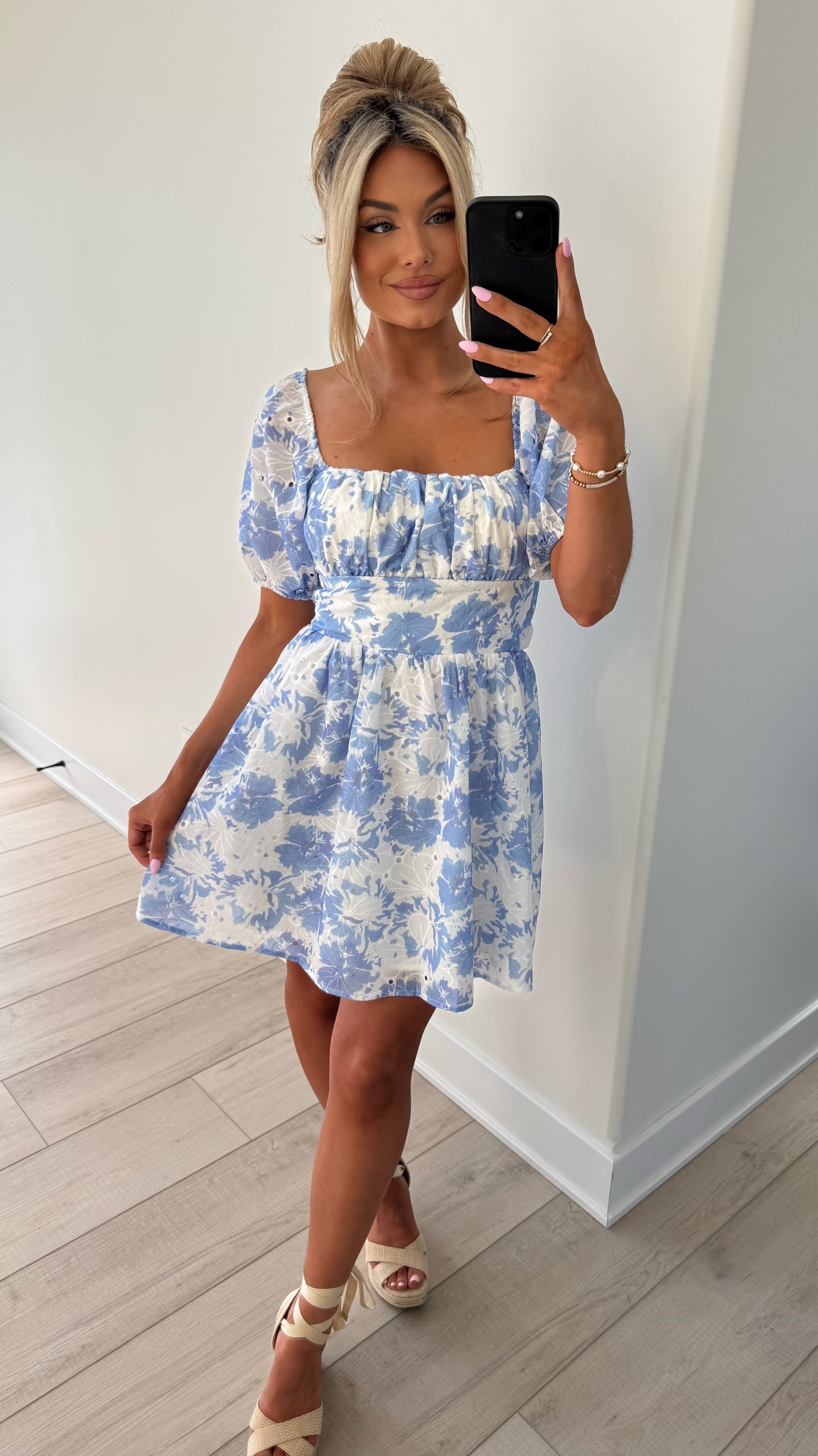 APRIL EYELET MINI DRESS