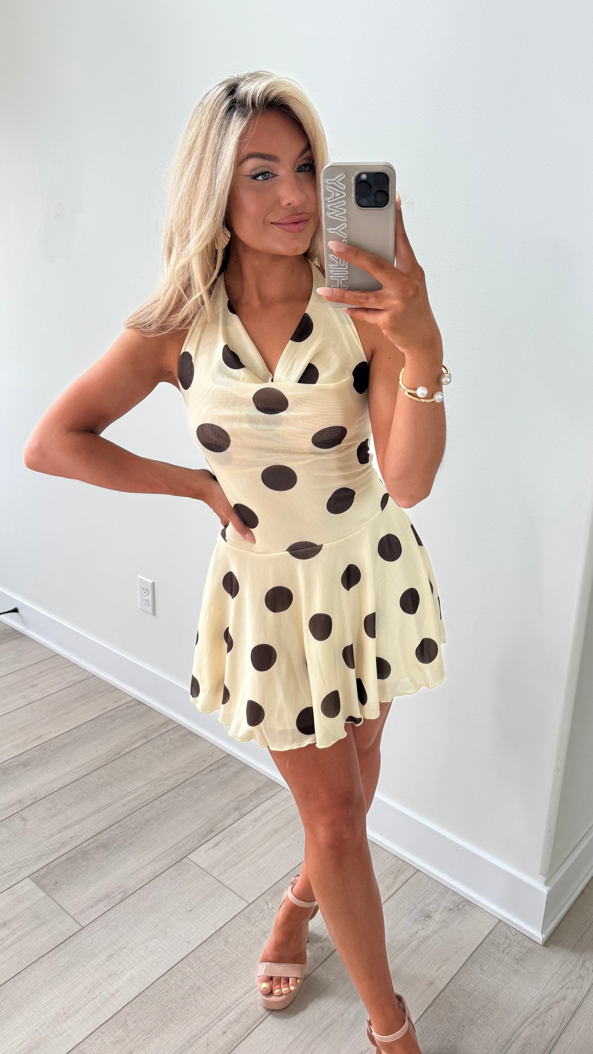 ISLAND HONEY POLKA DOT MINI DRESS