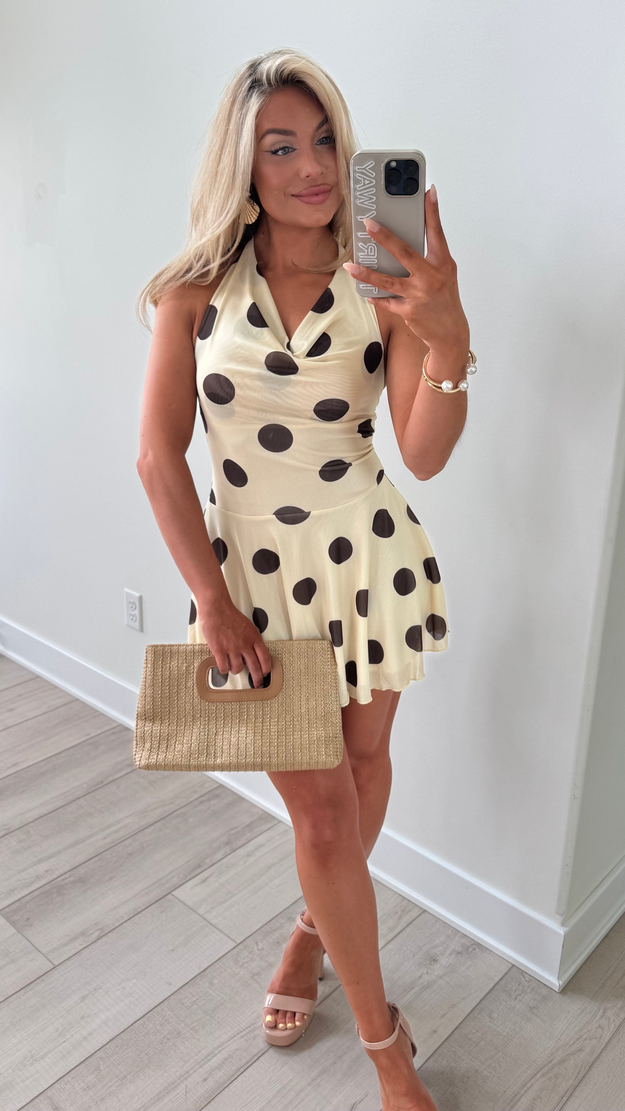ISLAND HONEY POLKA DOT MINI DRESS