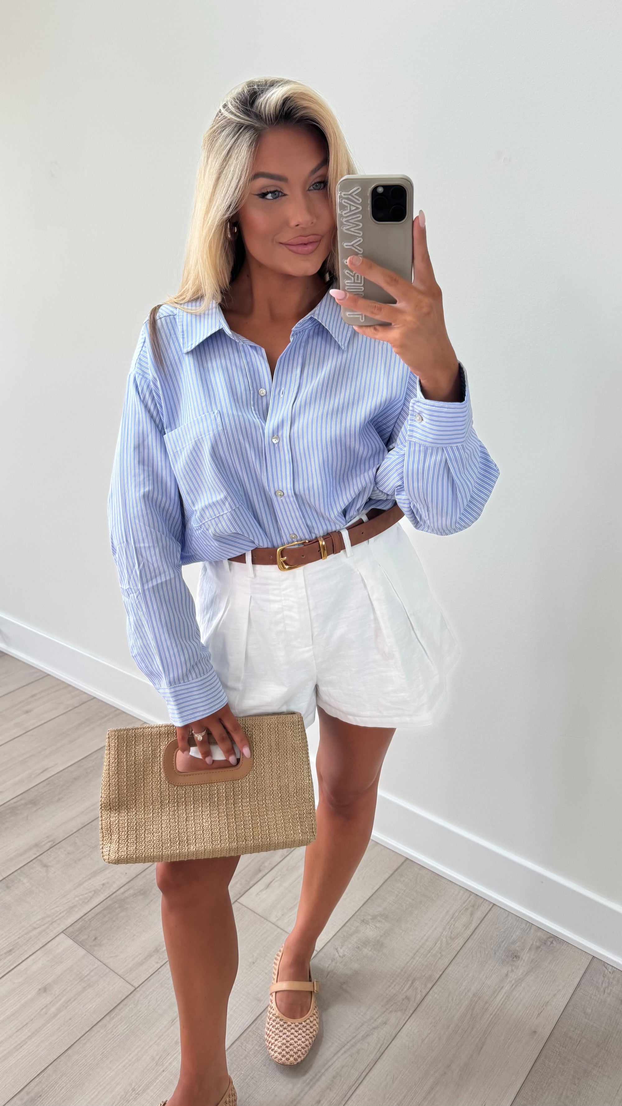 OVERSIZED STRIPED BUTTON DOWN