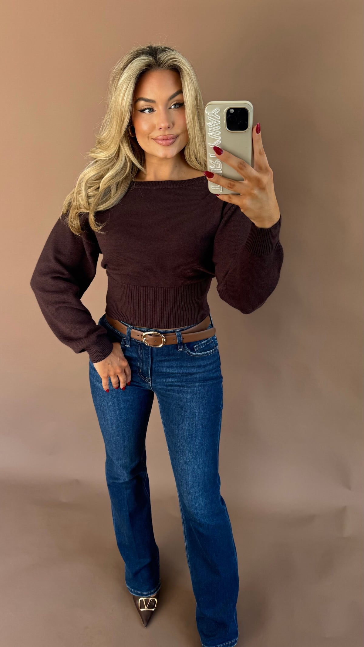 KENSINGTON DOLMAN SWEATER BROWN