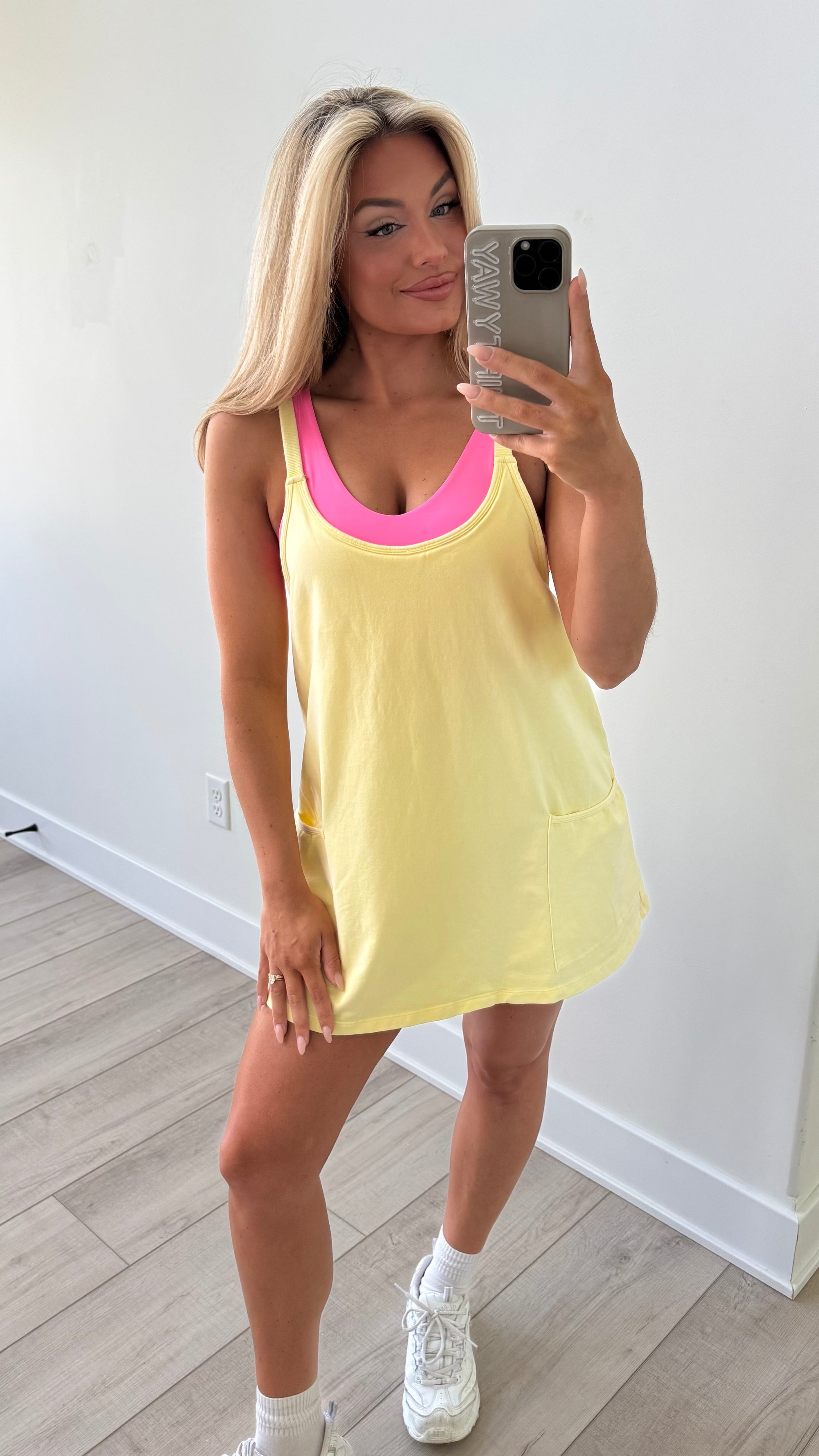 SIDELINE LEMON ROMPER DRESS