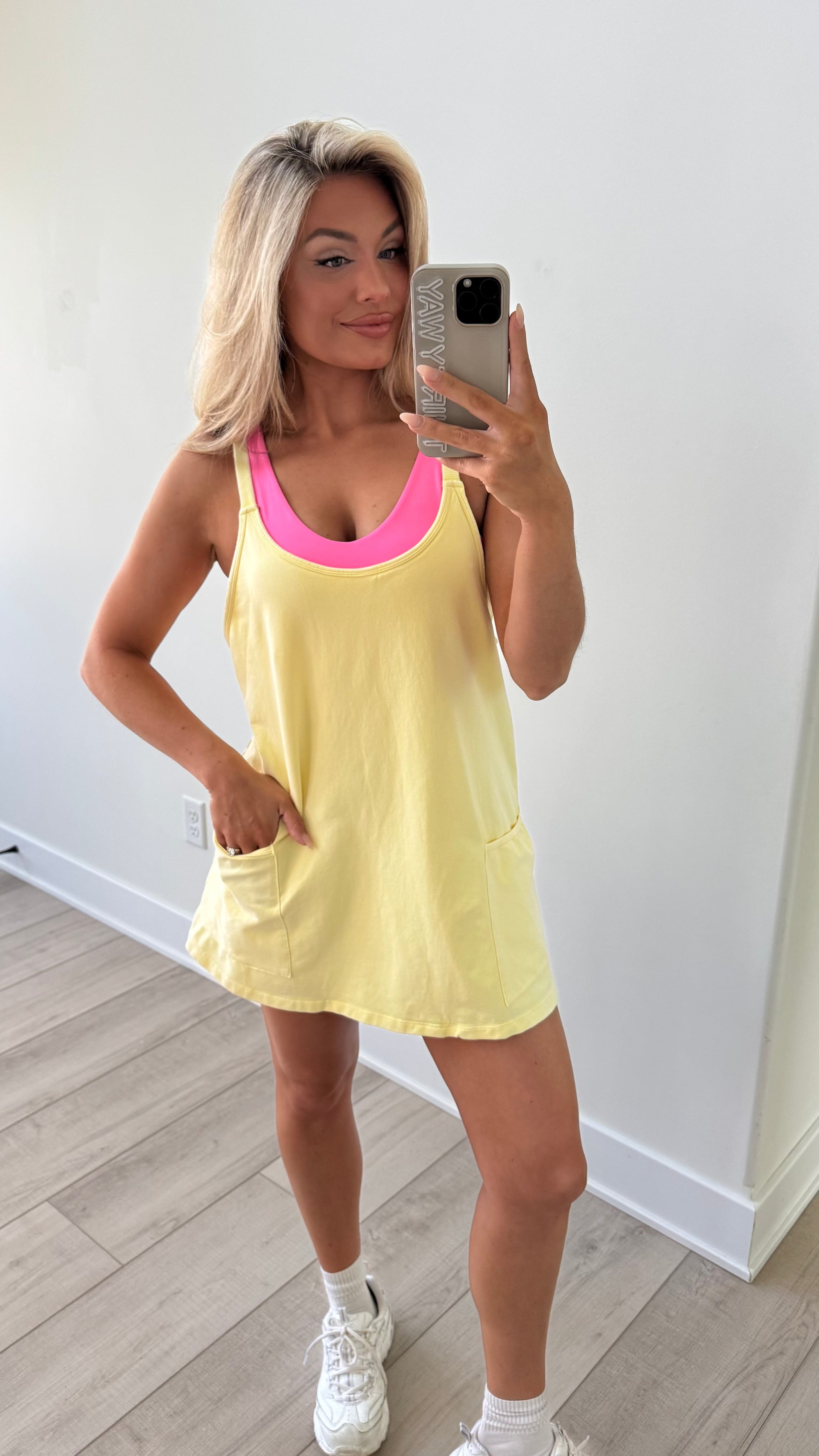 SIDELINE LEMON ROMPER DRESS