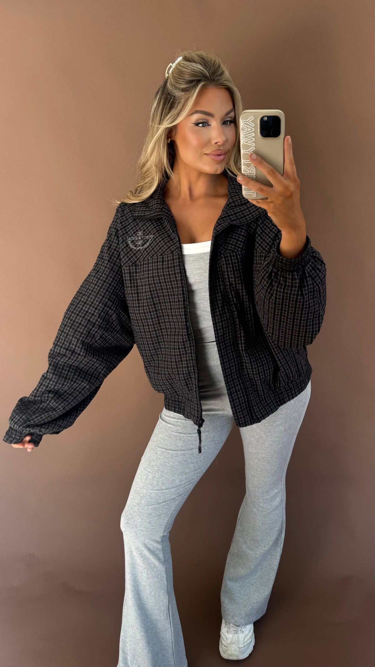 SPORTS CLUB PLAID WINDBREAKER