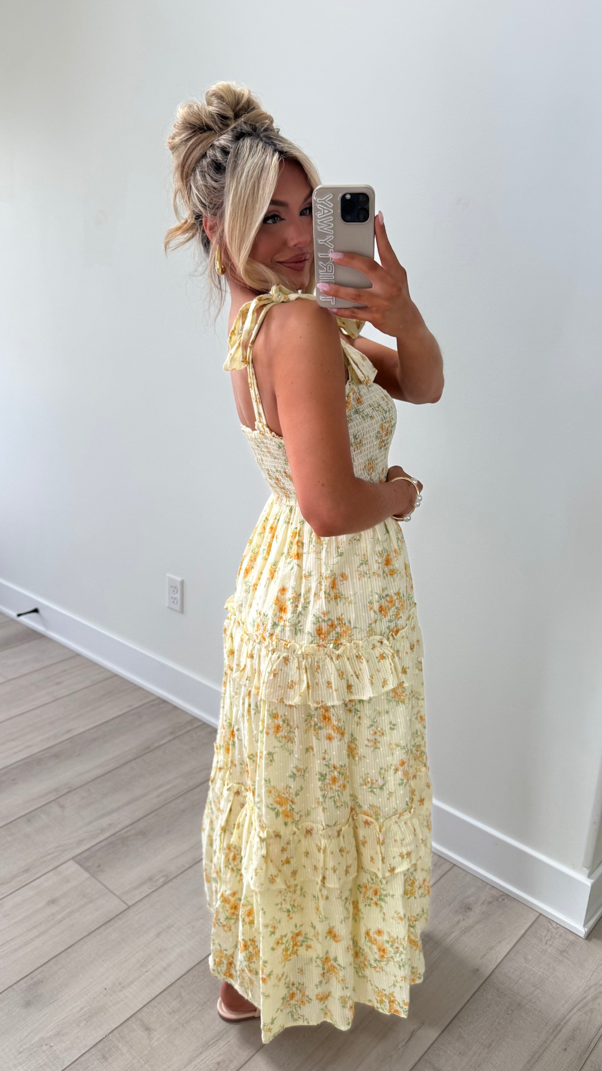 ROSIE FLORAL MAXI DRESS YELLOW