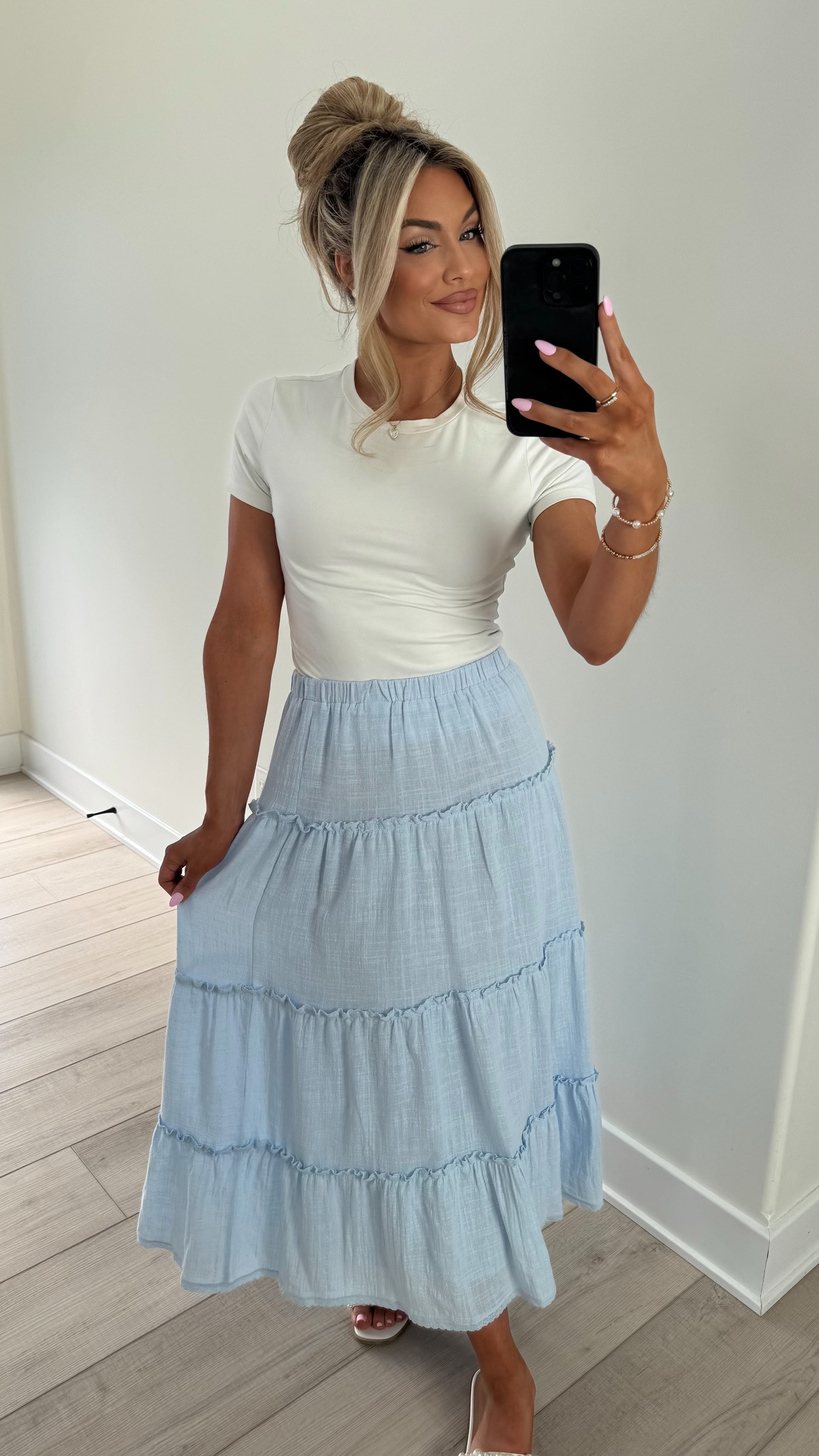 SHORESIDE BLUE MAXI SKIRT
