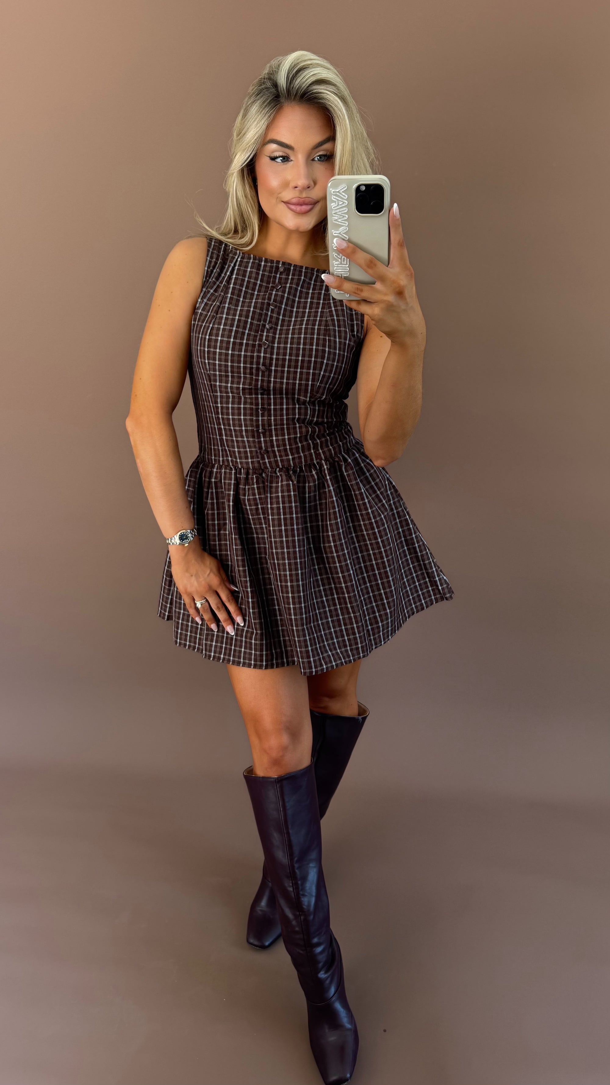 LEXINGTON PLAID MINI DRESS