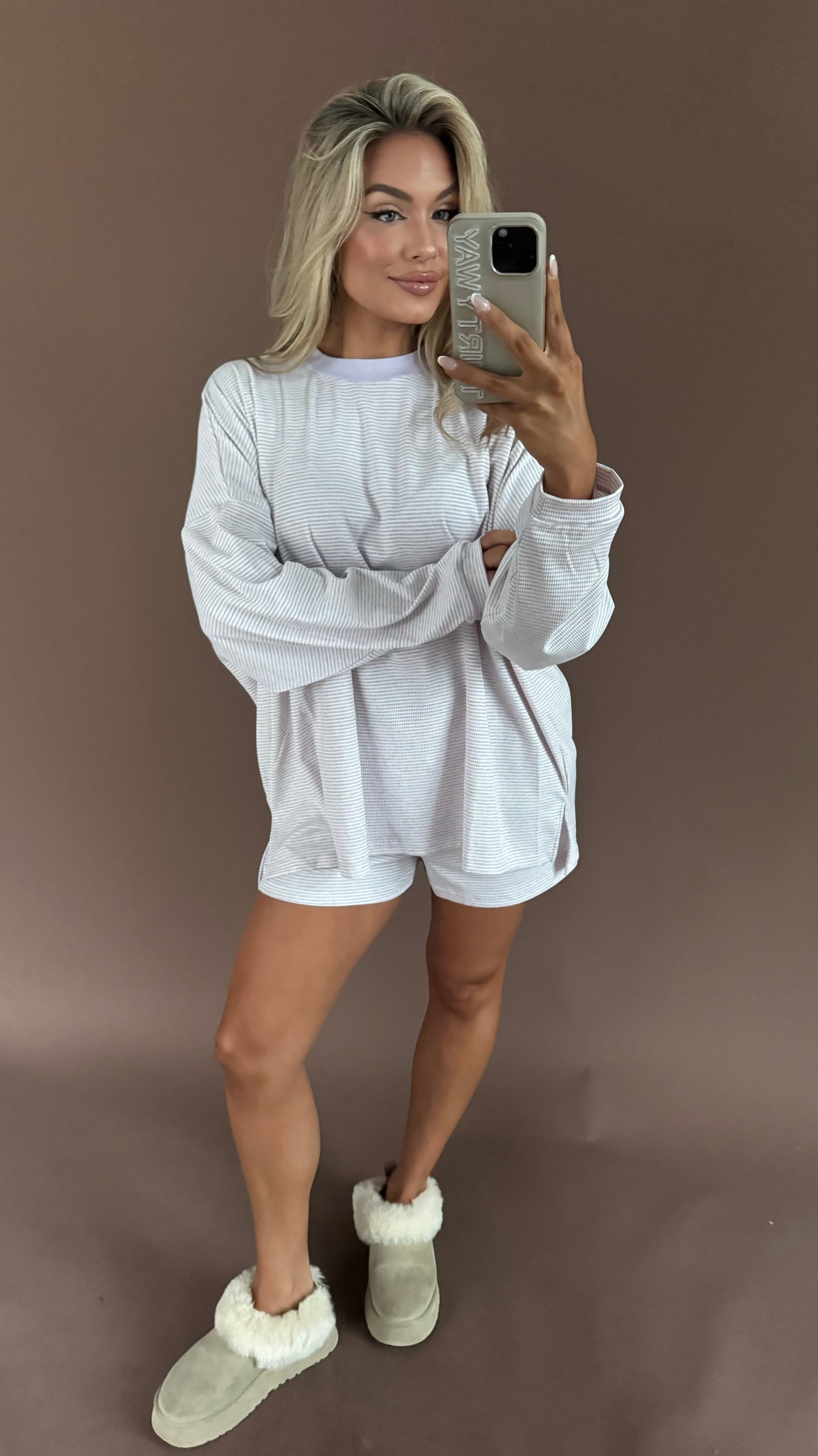 LAKESIDE OVERSIZED STRIPED TOP LAVENDER