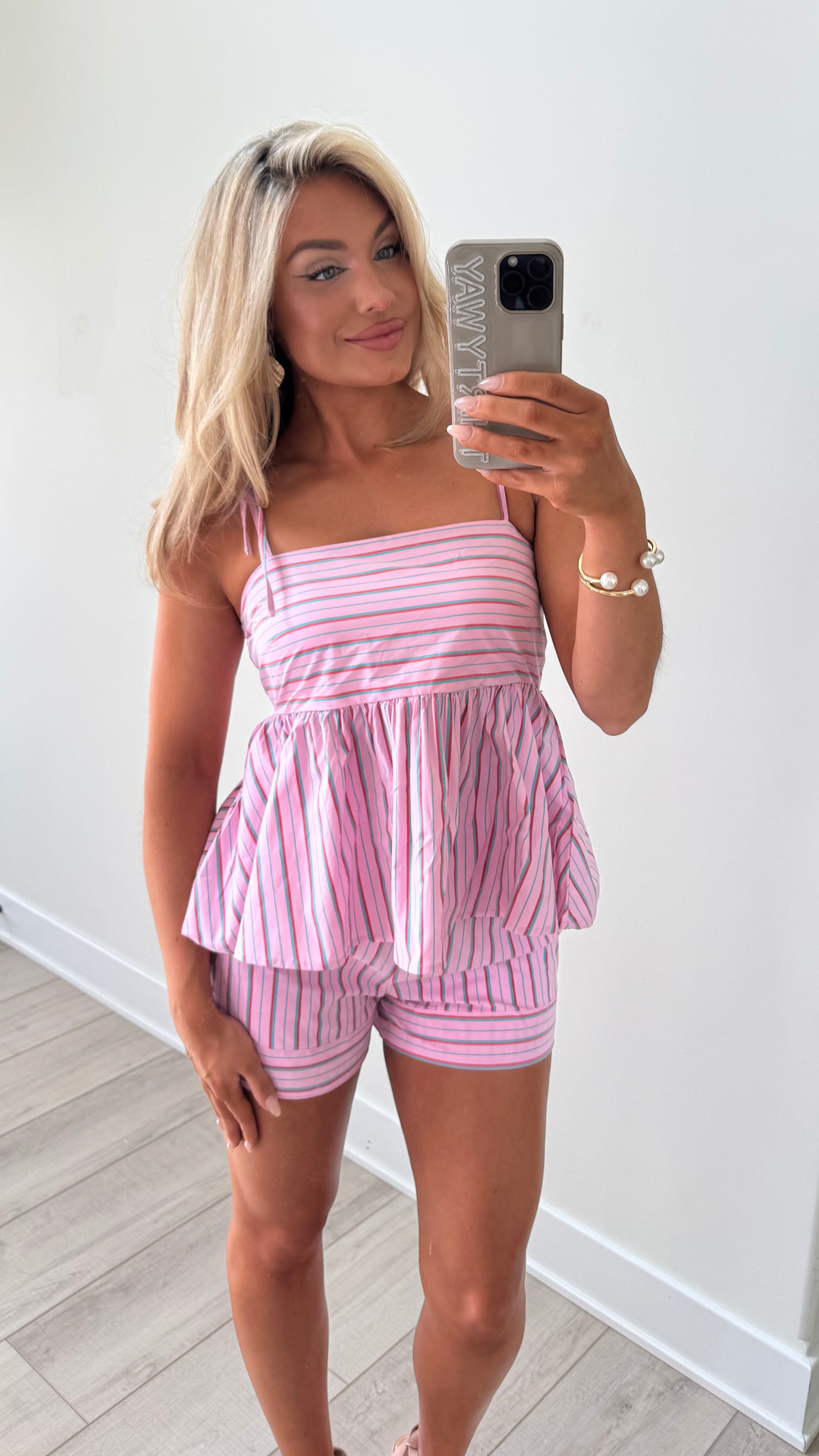 SANTA ROSA PEPLUM TANK PINK