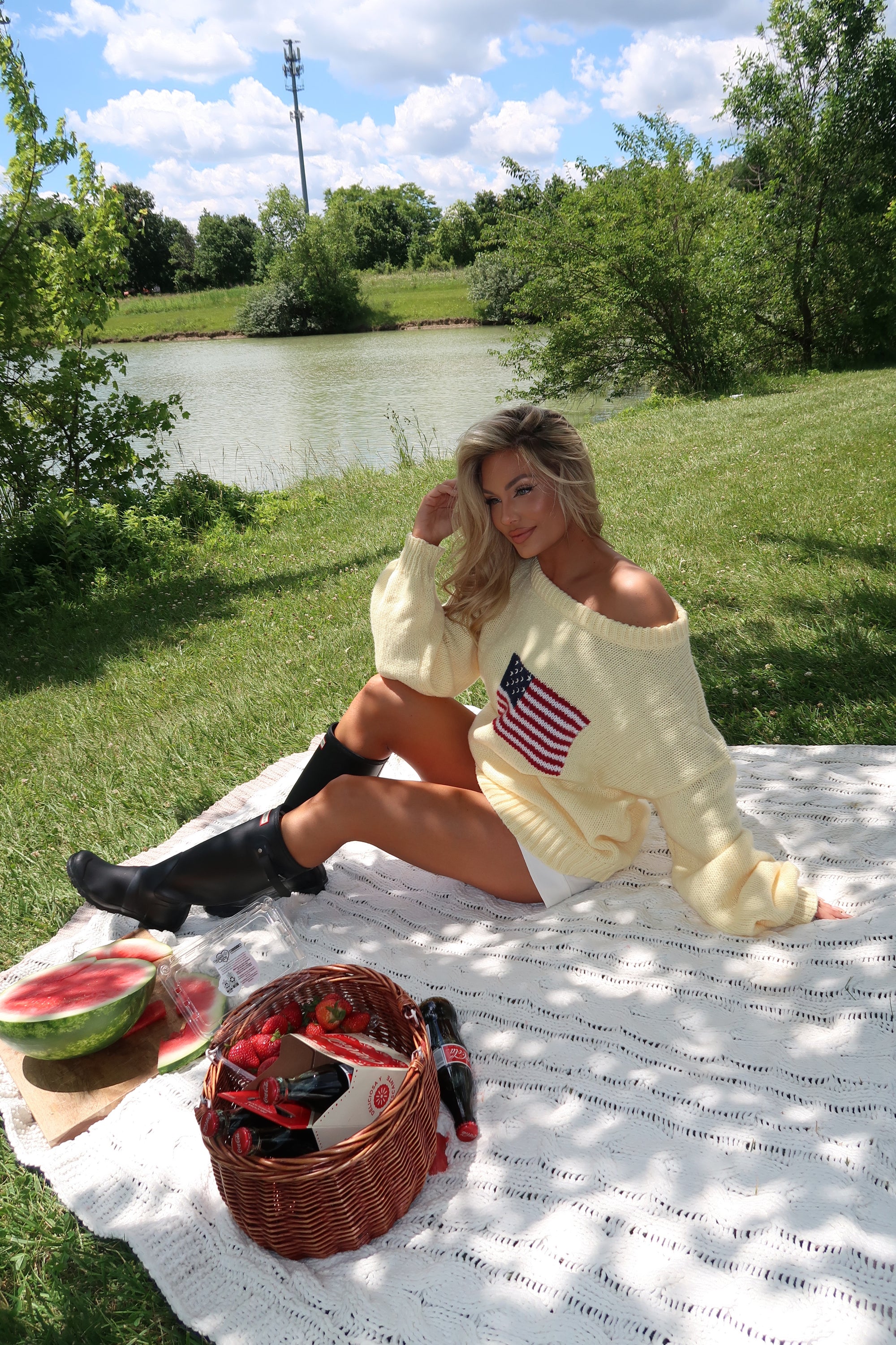 KIRK OFF THE SHOULDER KNIT SWEATER BUTTER